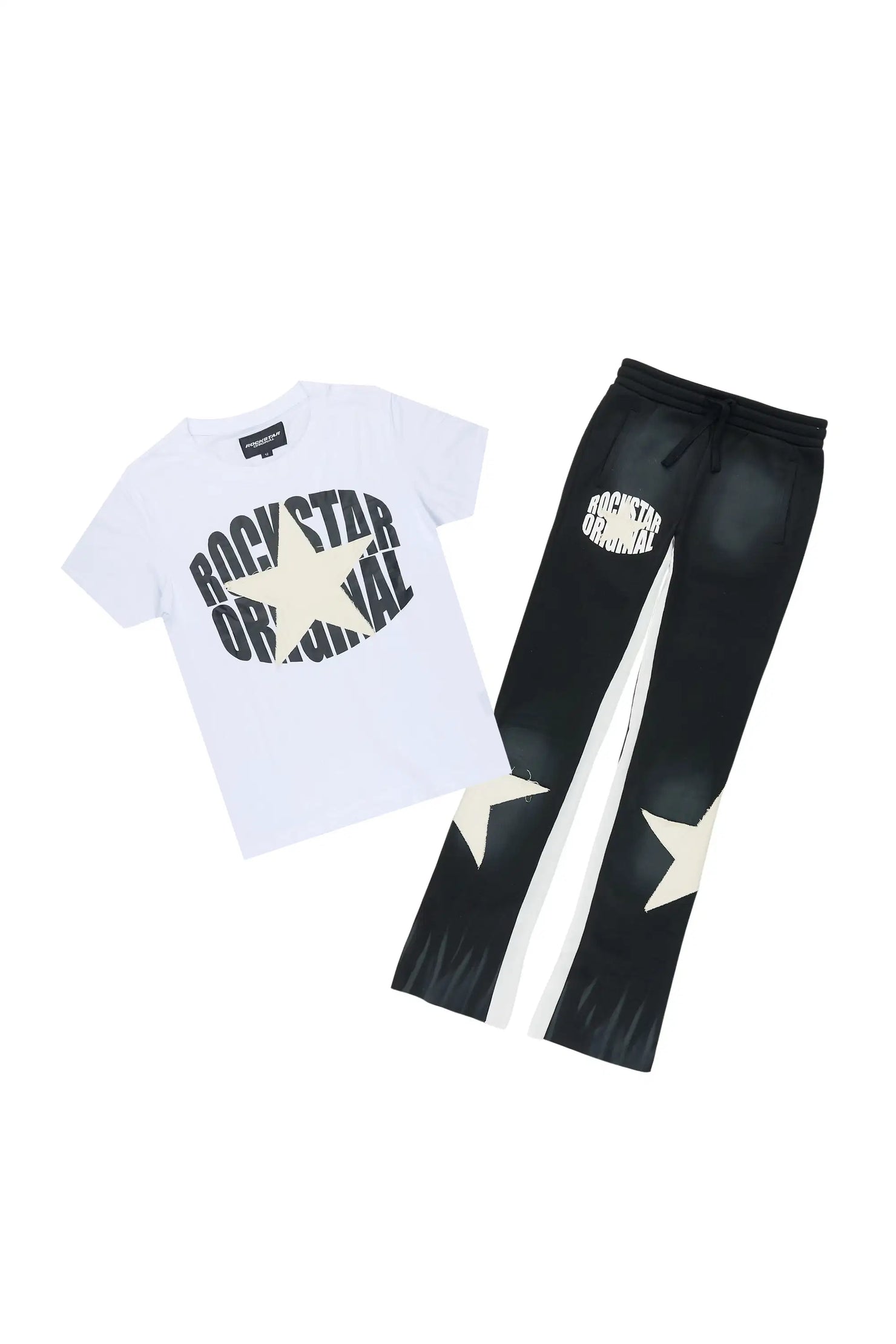 Boys States White/Black T-Shirt Track Set