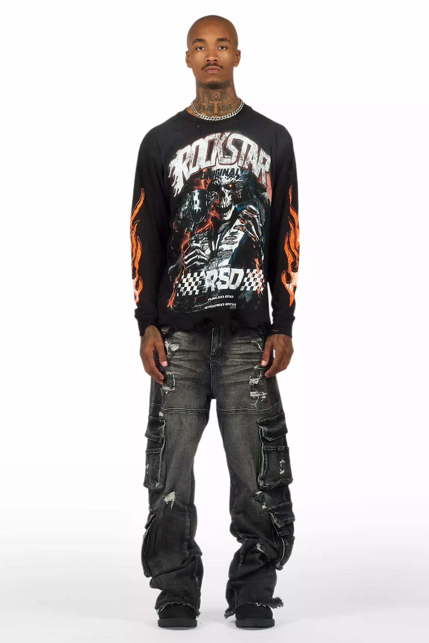 Blaek Black/Yellow Long Sleeve Graphic T-Shirt