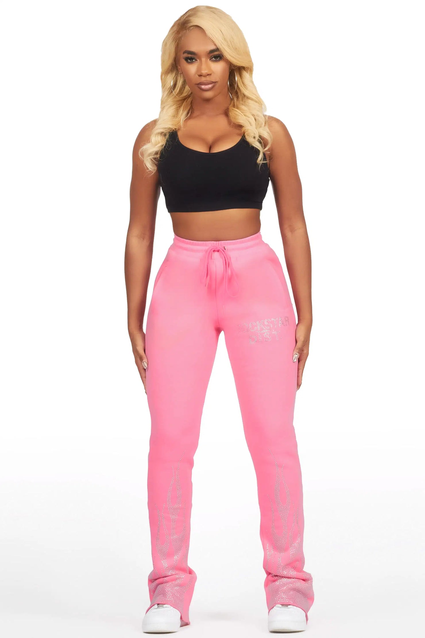 Anastesia Bubblegum Pink Stacked Track Pant