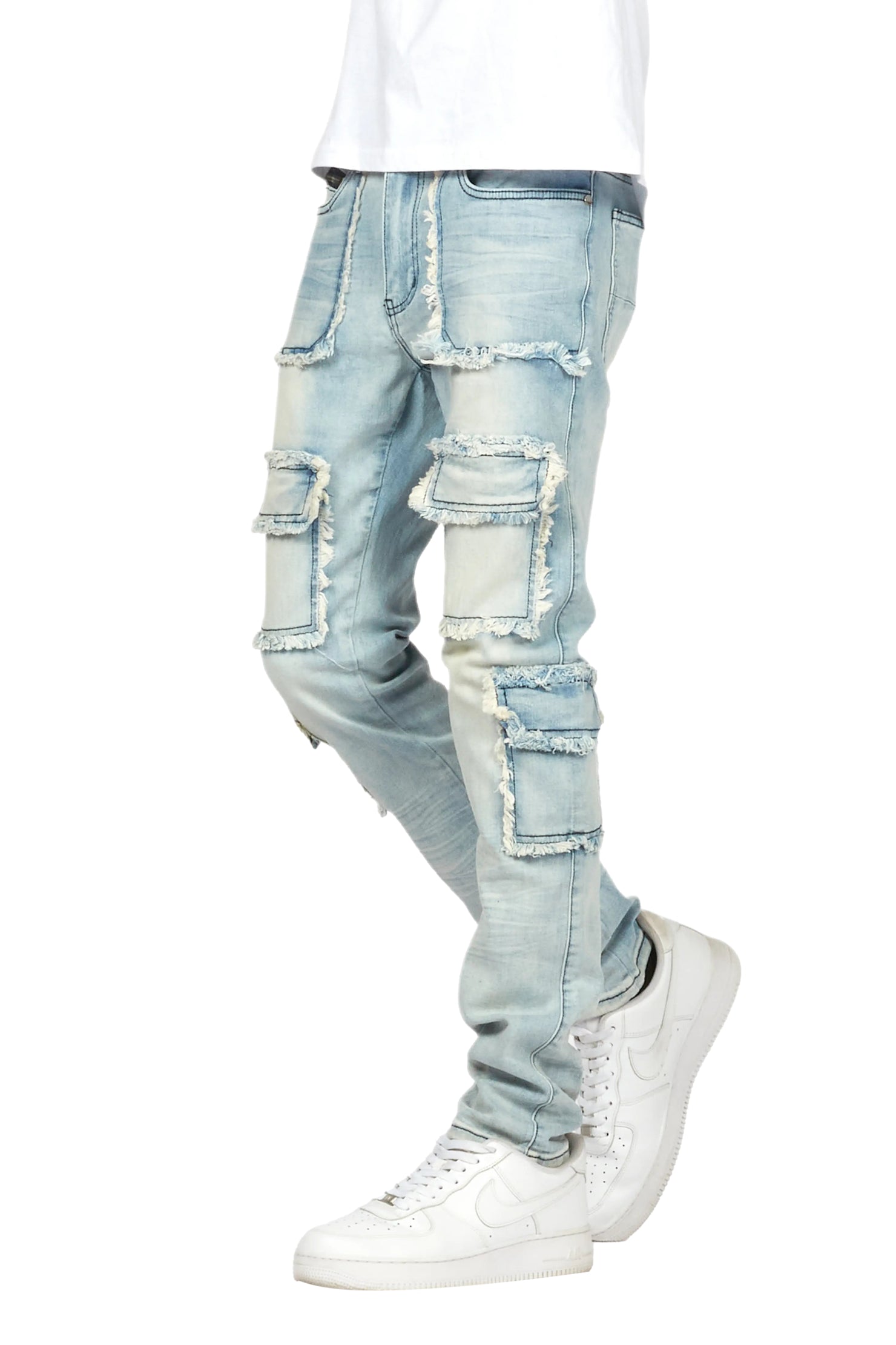 Tyrell Blue Skinny Fit Cargo Jean