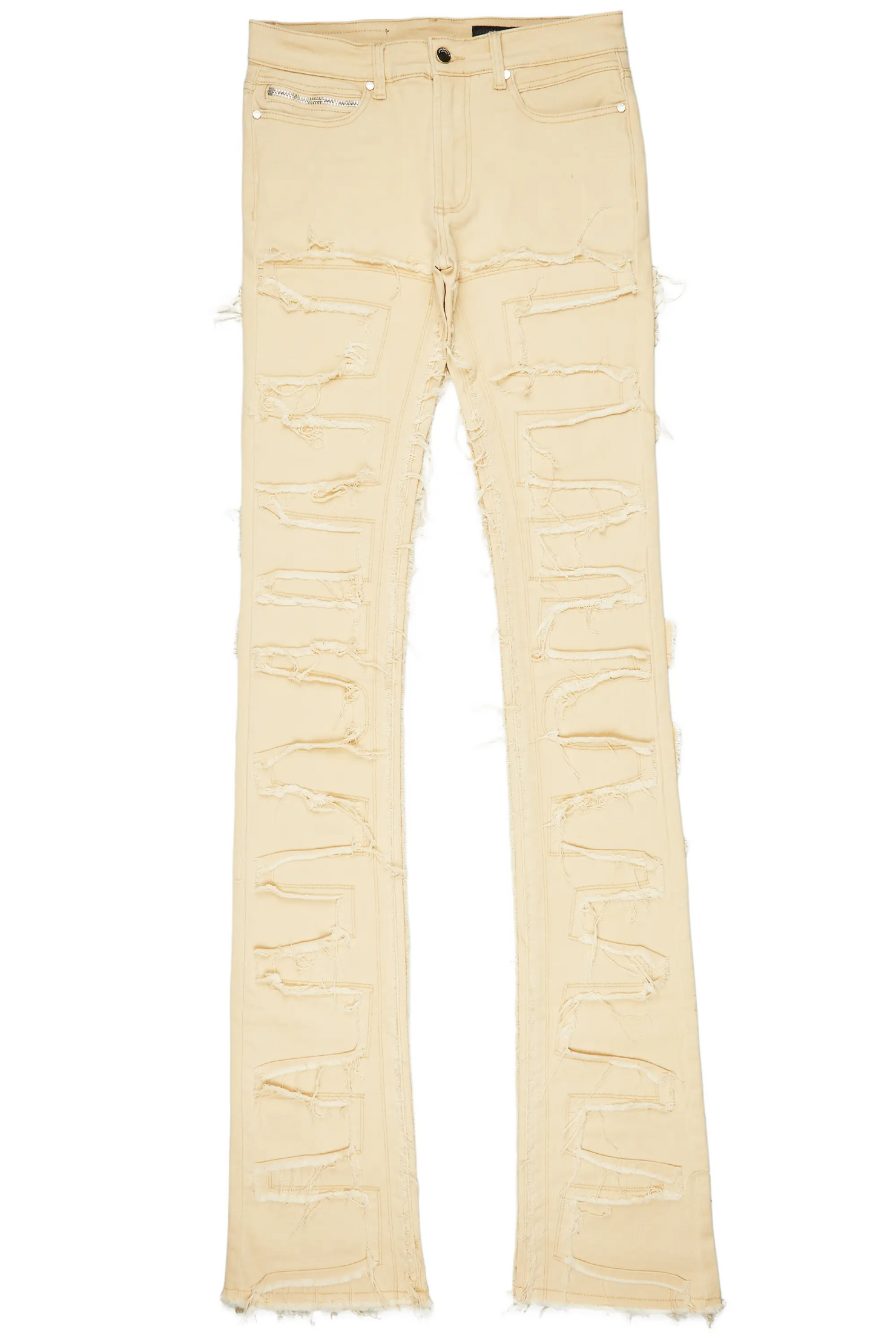 Hallie Beige Super Stacked Flare Jean