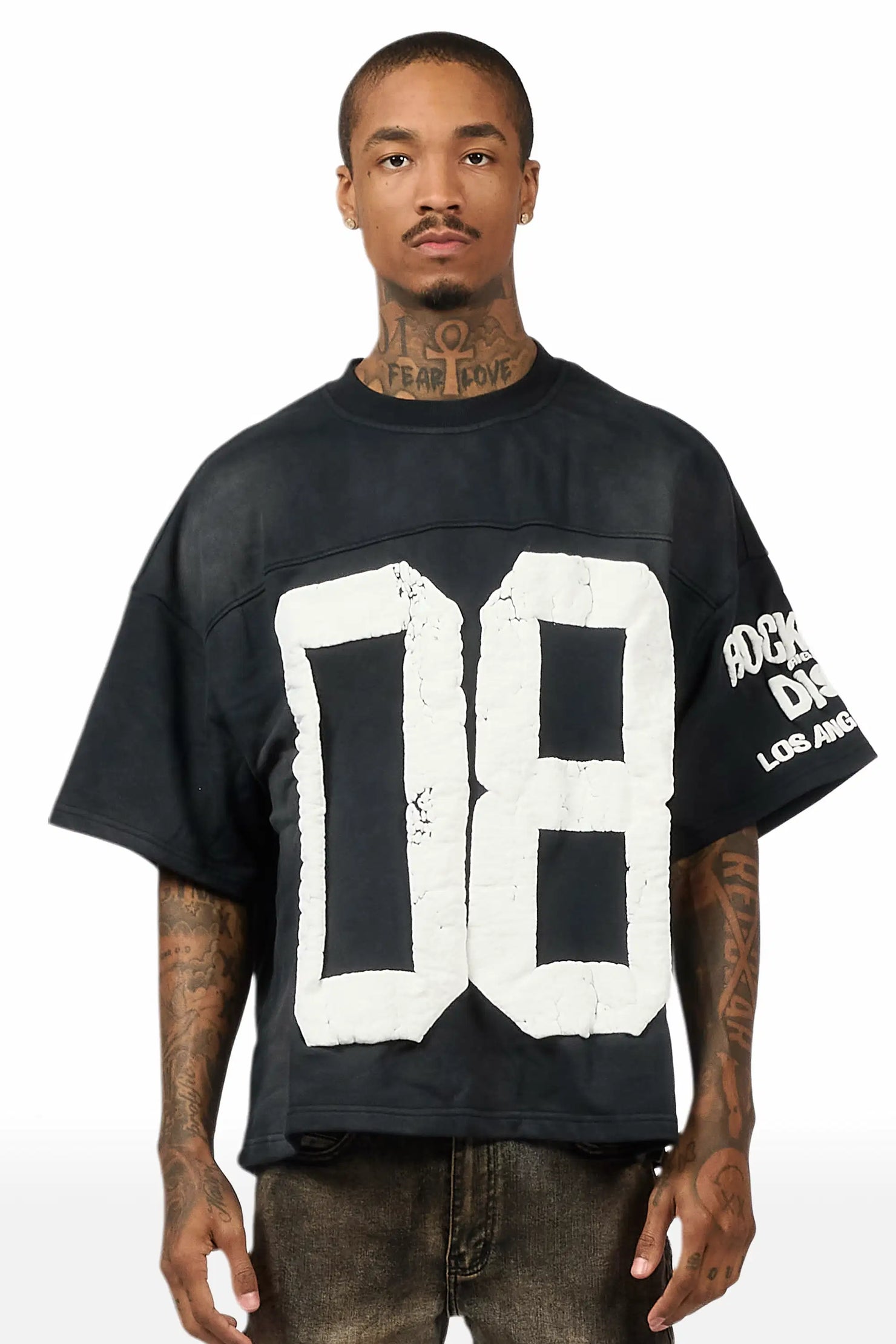Outline Black French Terry T-Shirt