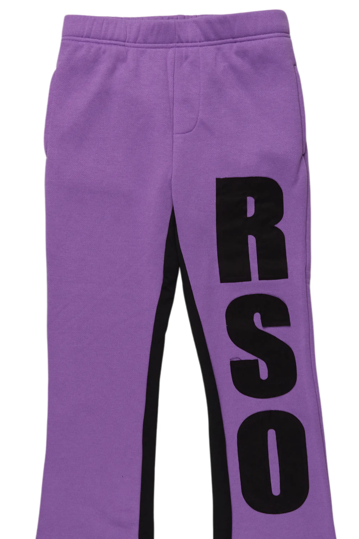 Boys Uko Purple Stacked Baggy Flare Pant