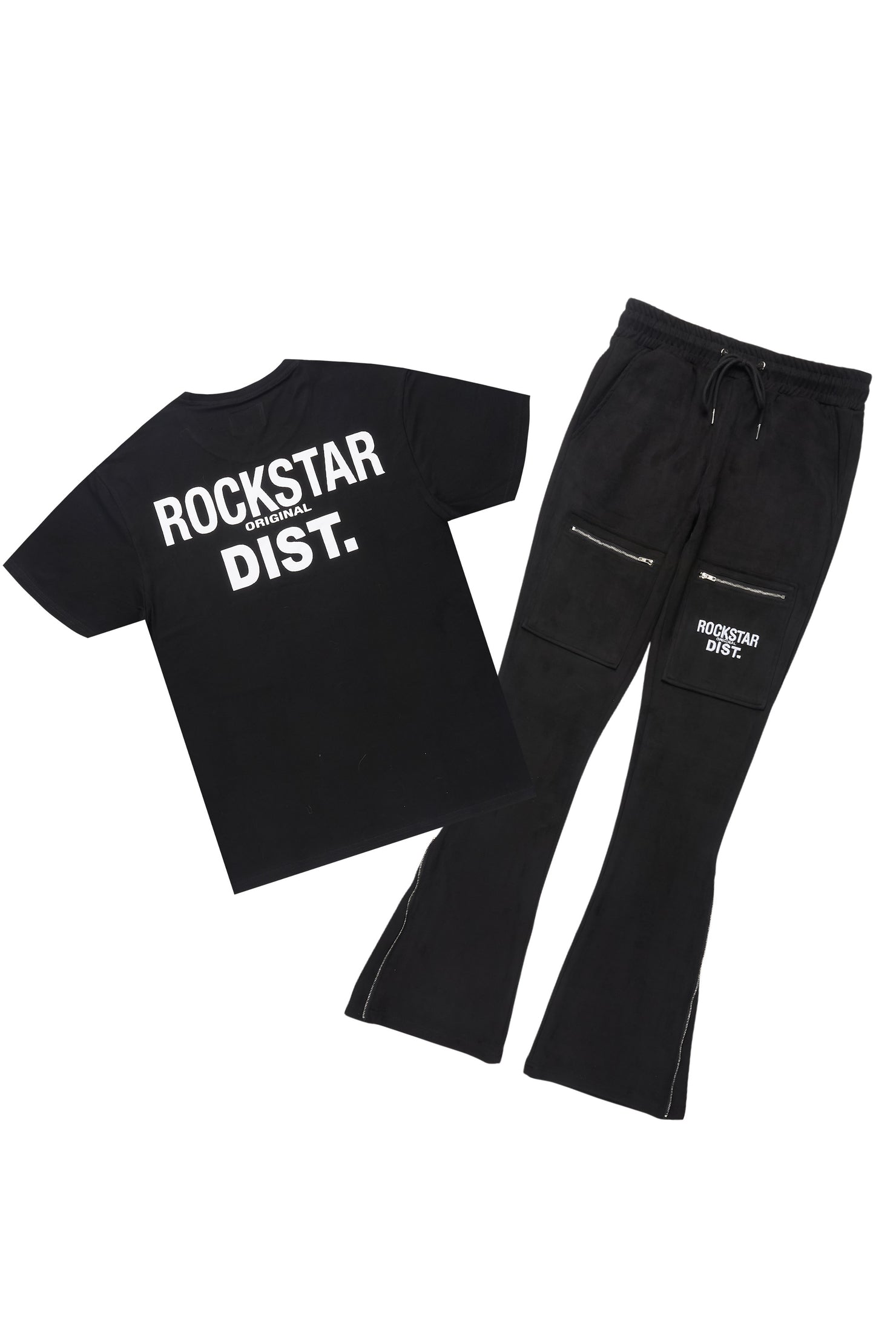 Renard Black T-Shirt/Stacked Flare Track Set