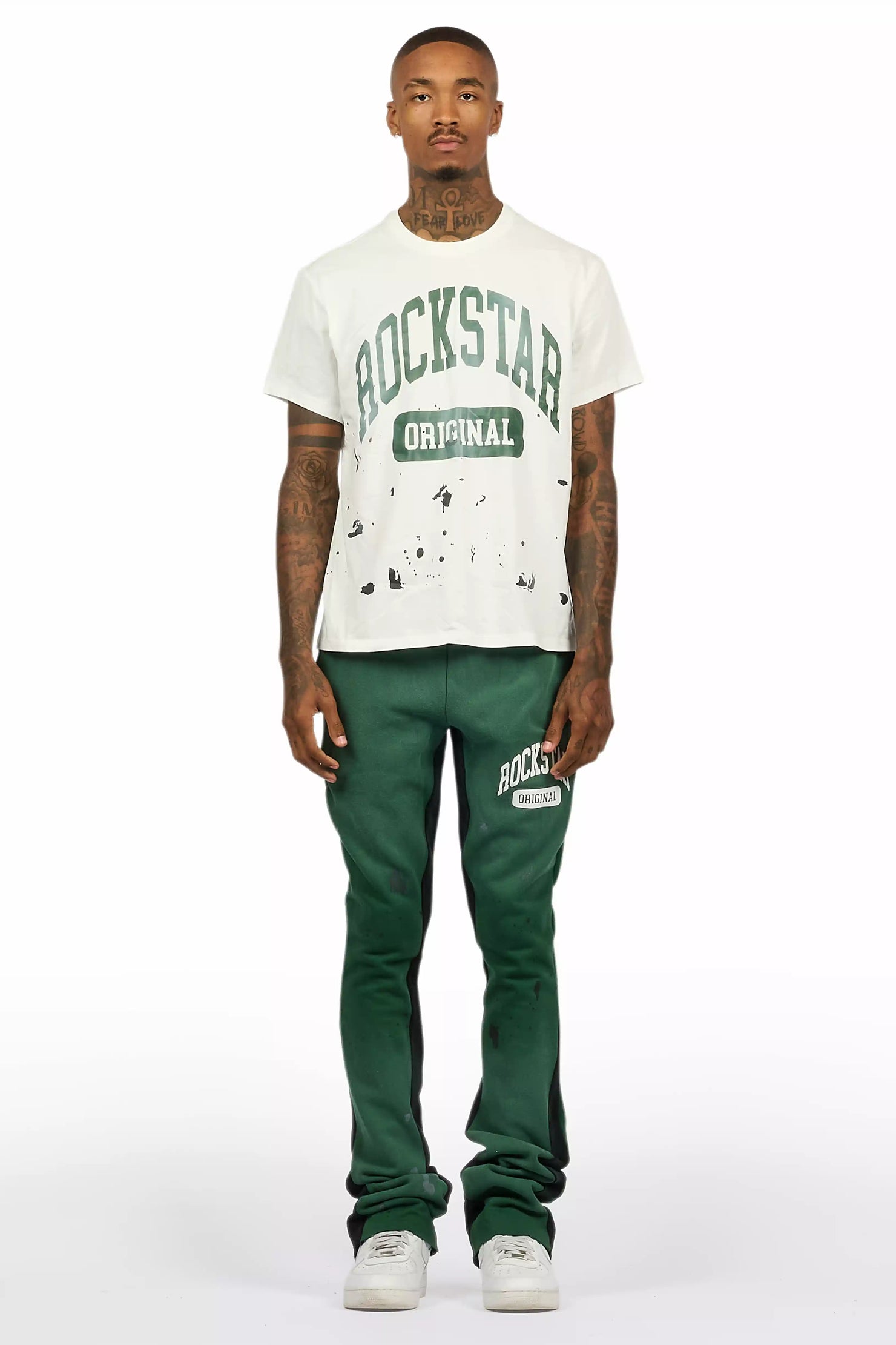 Rainer Green T-Shirt/Stacked Flare Track Set