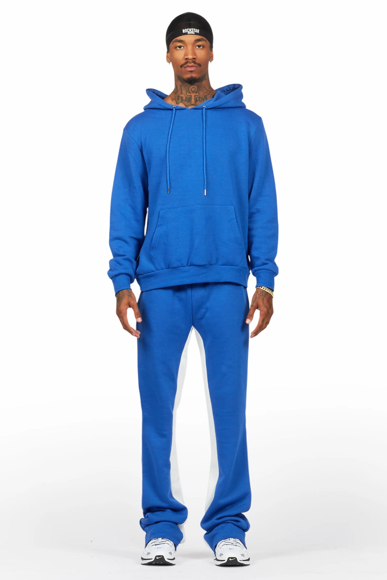 Basic Royal Blue Hoodie/Baggy Track Pant Set