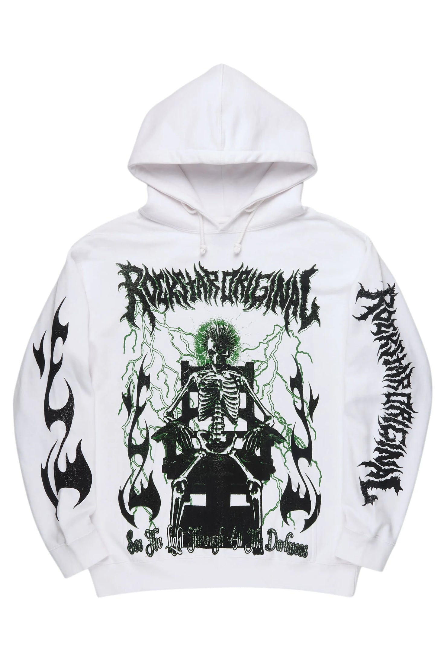 Deathrow White/Green Graphic Hoodie