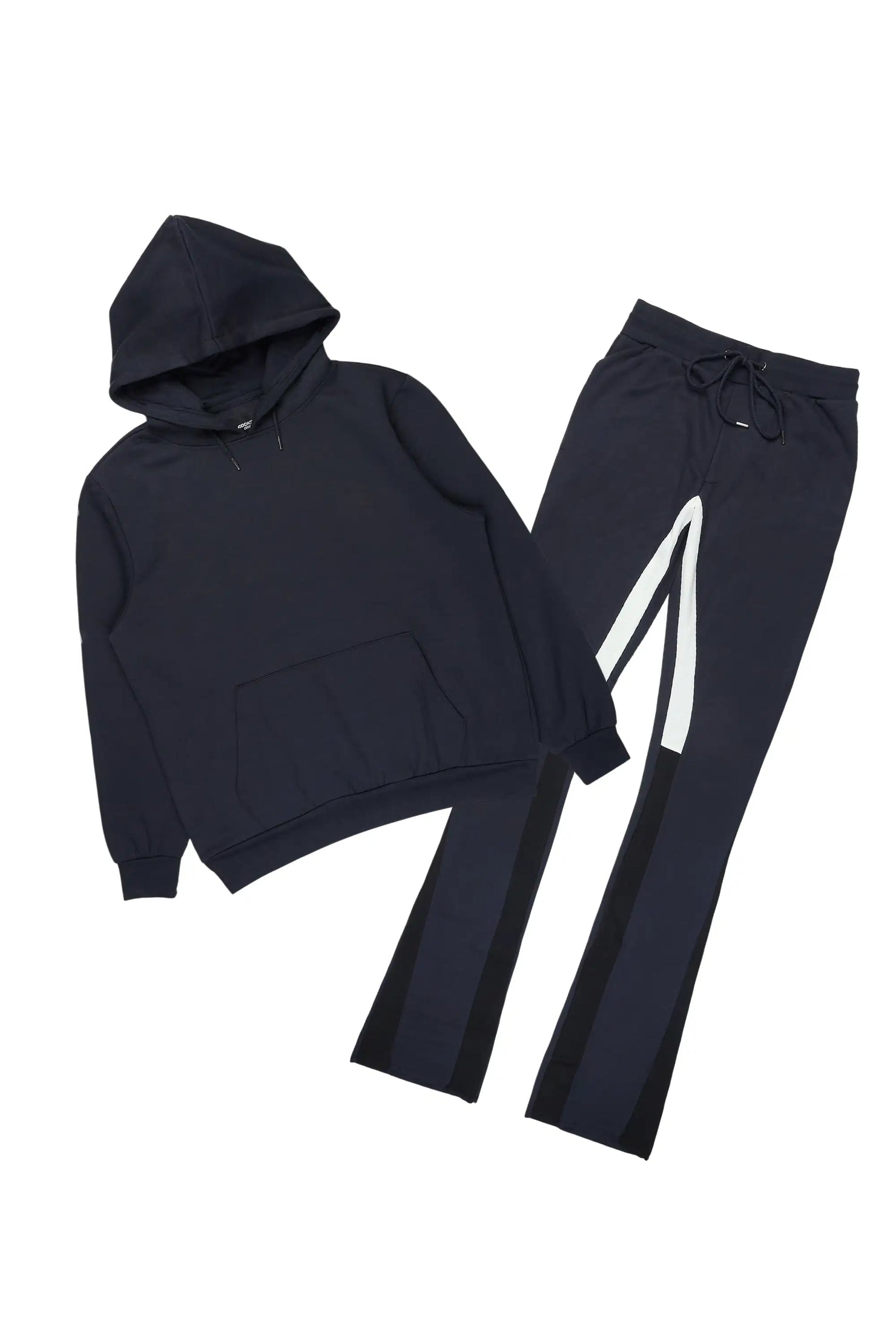 Basic Charcoal Hoodie/Stacked Flare Track Set