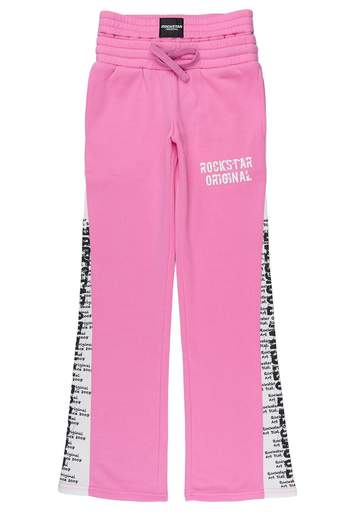 Girls Ajayla Pink Double Waisted Baggy Track Pant