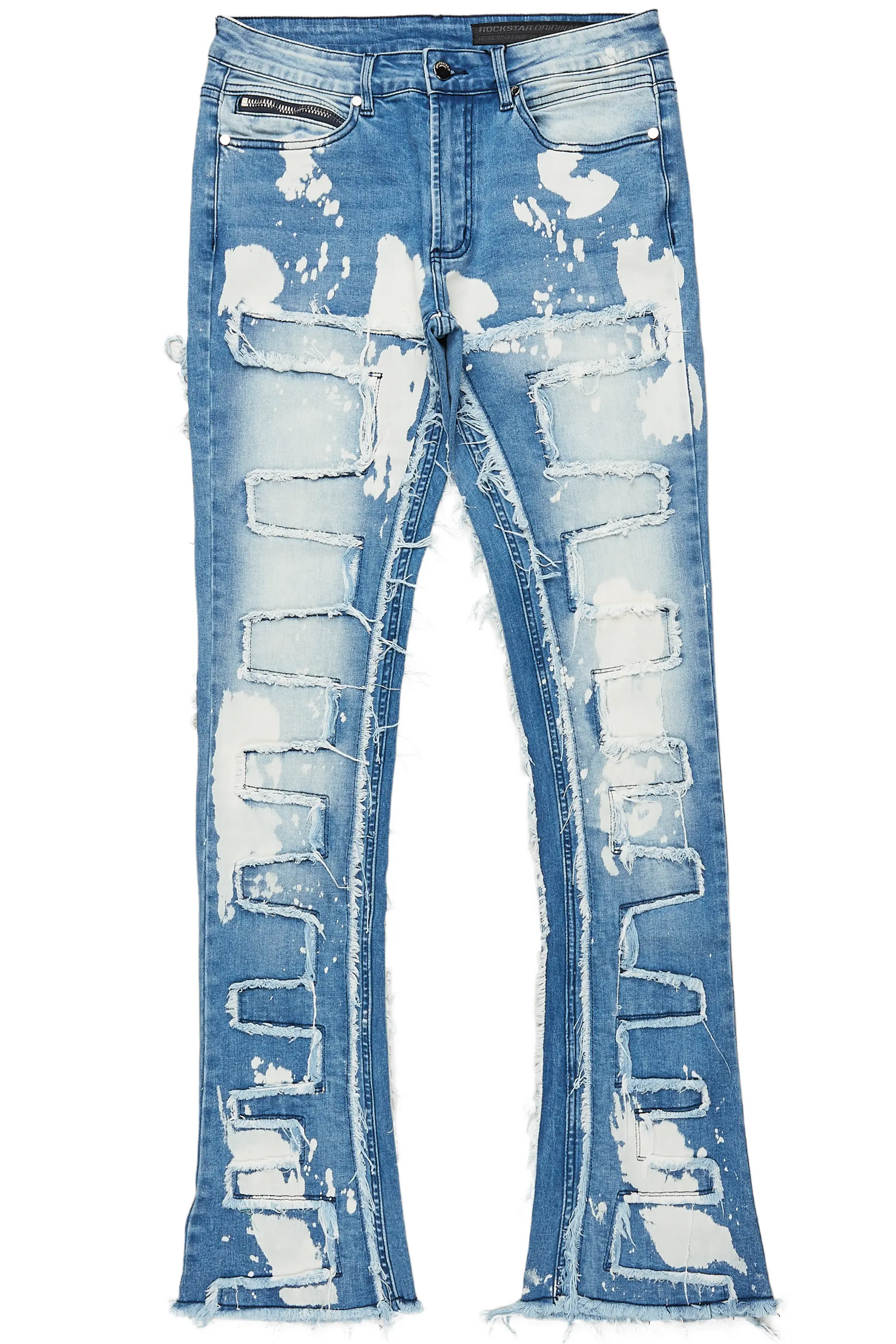 Laban Light Blue Bleach Stacked Flare Jean