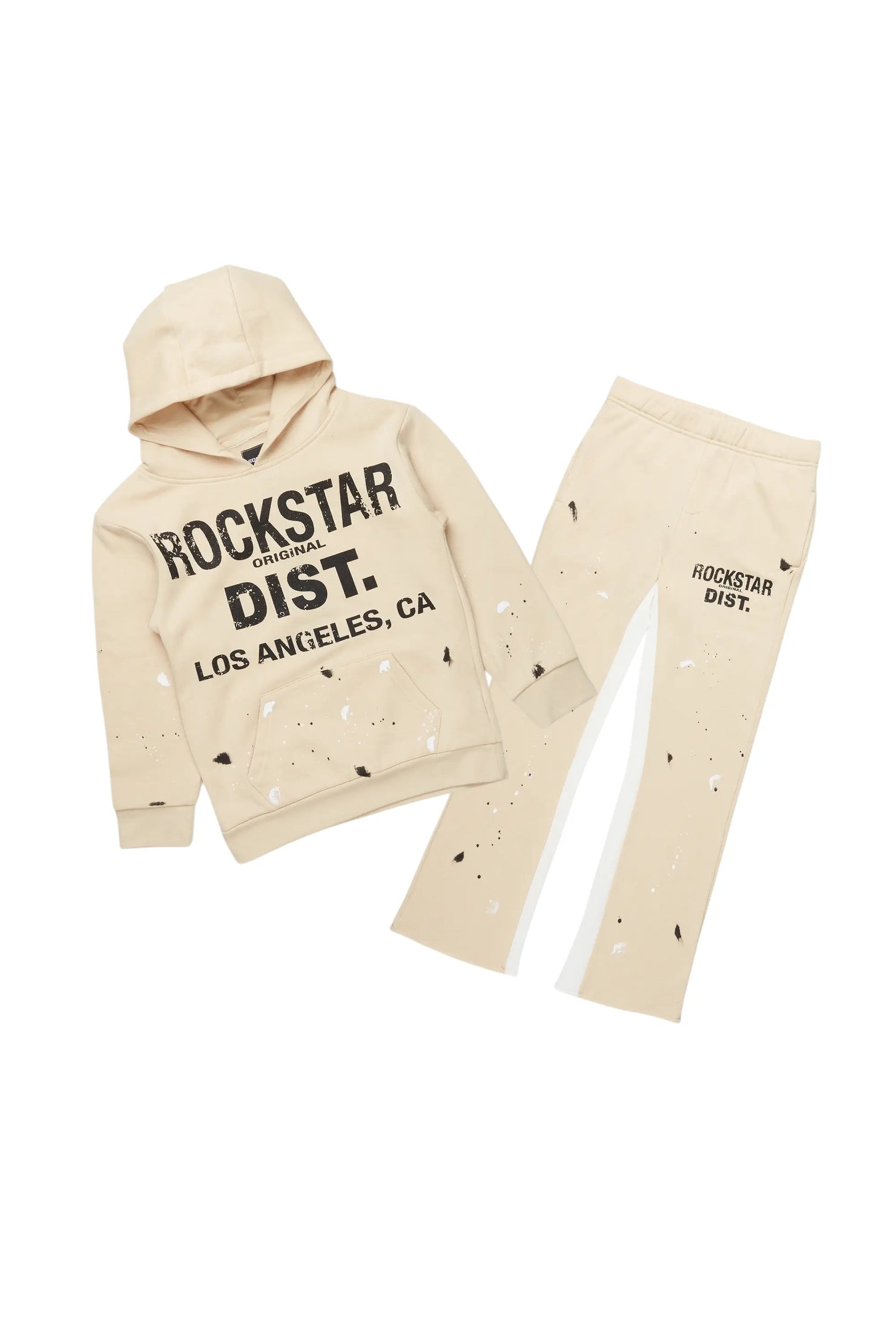 Boys Scottie Beige Baggy Stacked Track Set