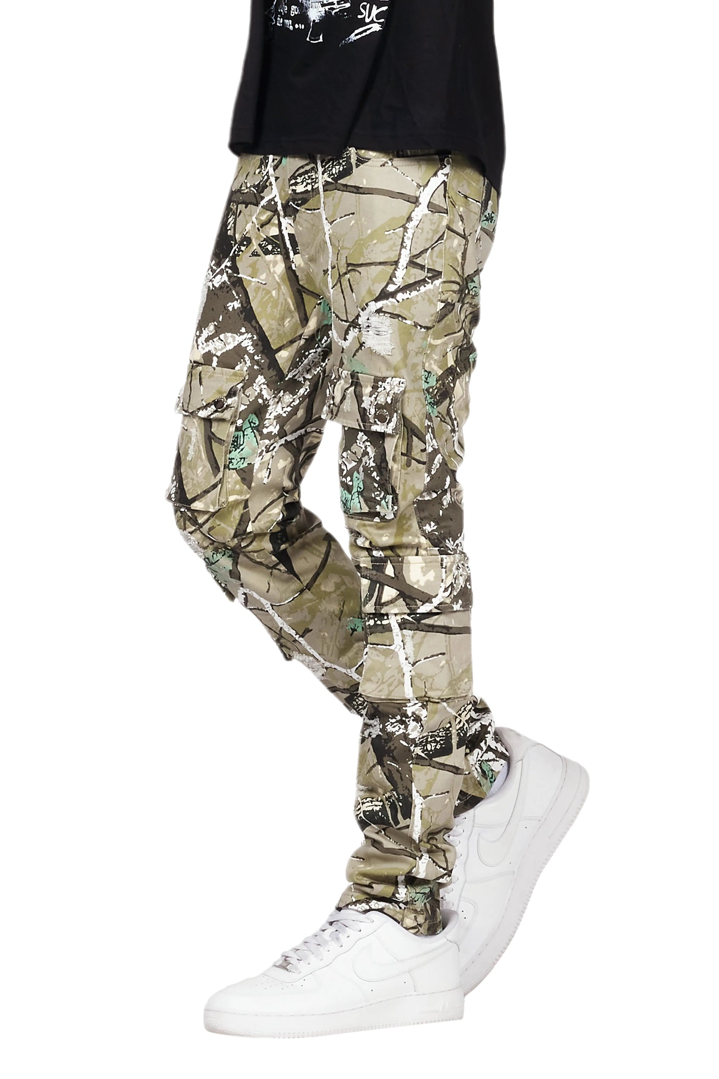 Adril Tree Camo Skinny Fit Cargo Jean