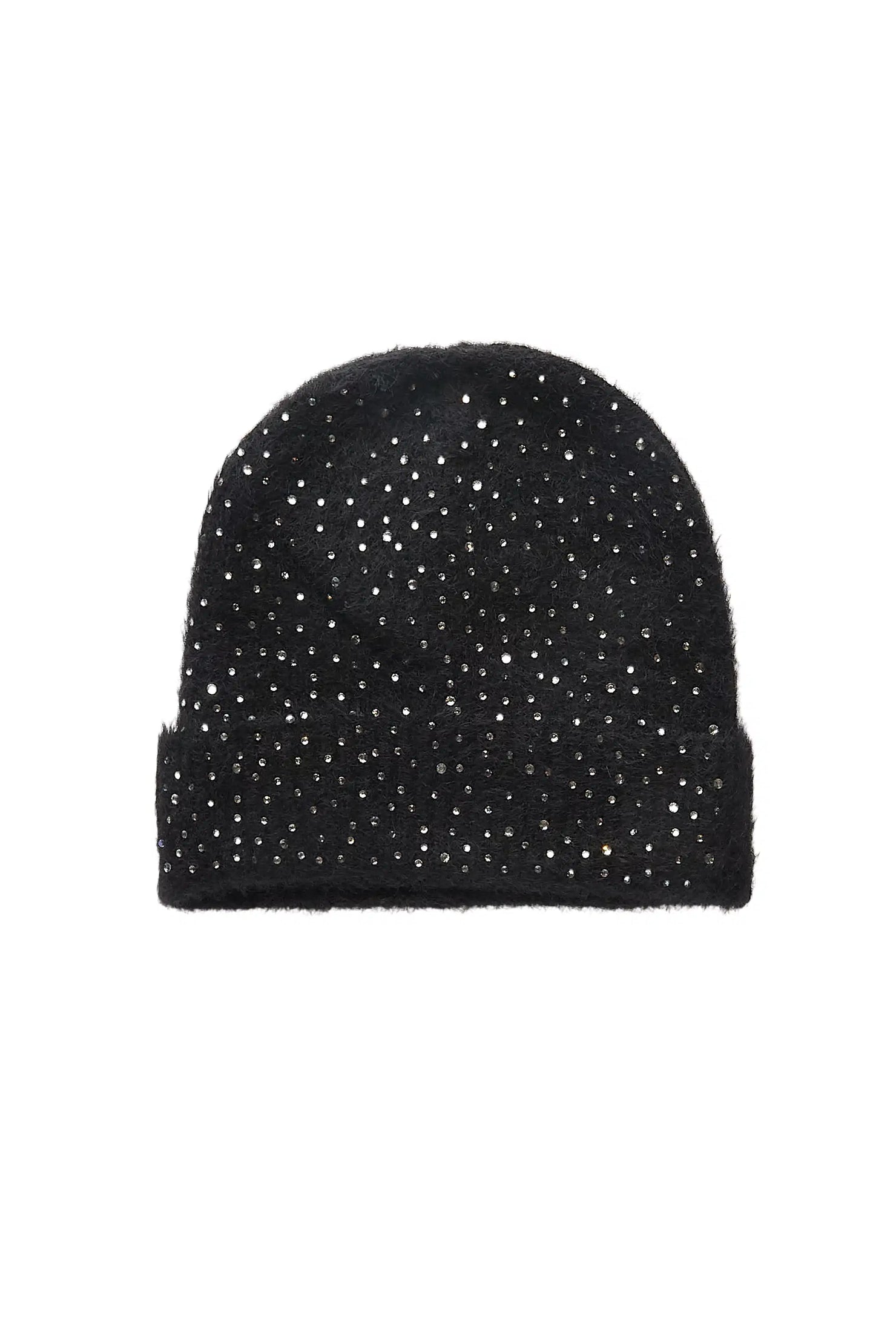 Noir Black Rhinestone Beanie