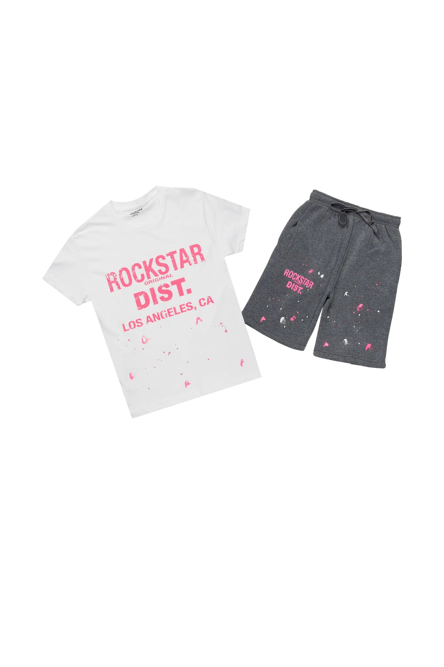 Girls Scotty Heather/Pink Short Set