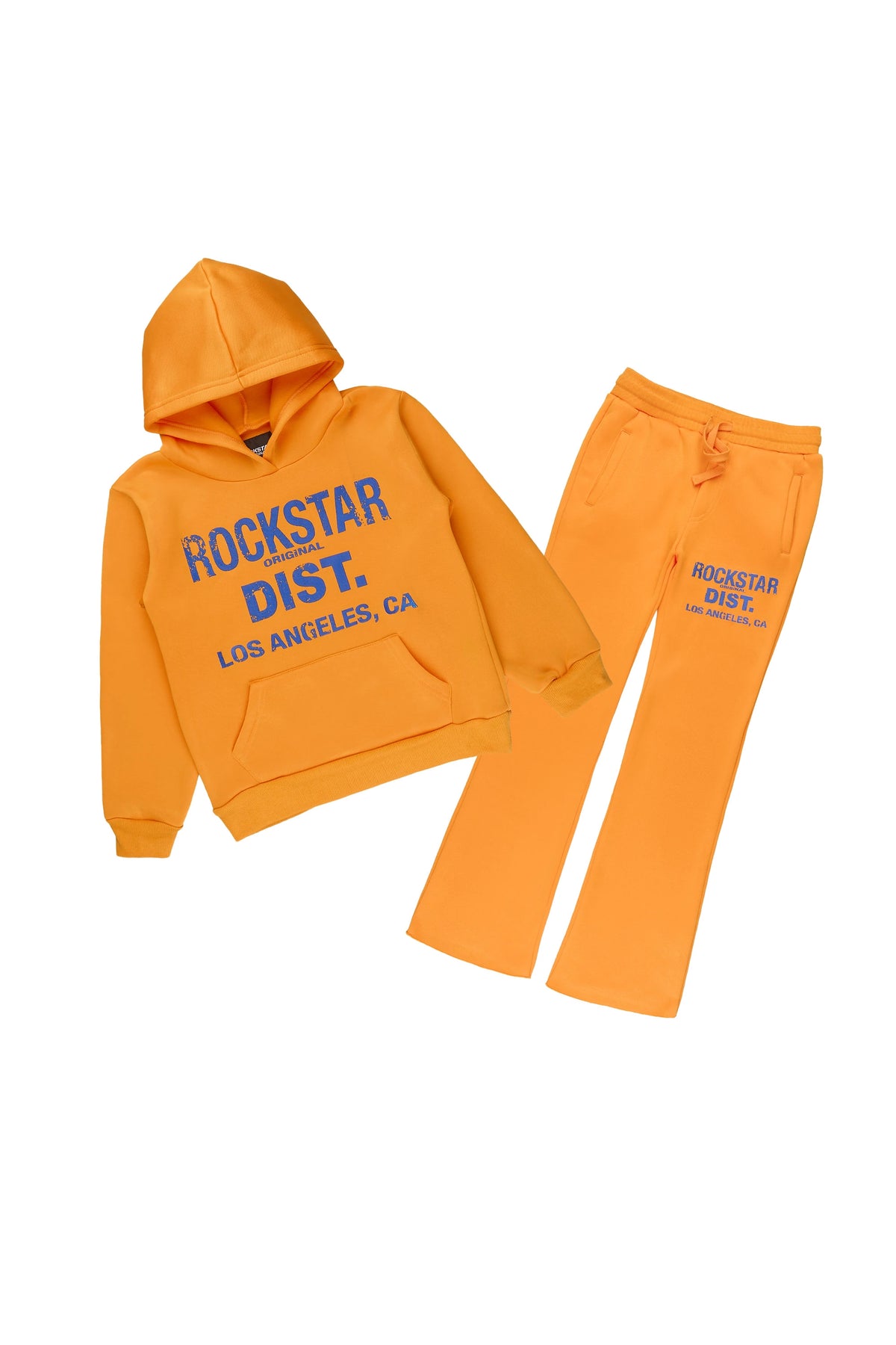 Boys Dalesio Orange/Royal Hoodie/Stacked Flare Track Set