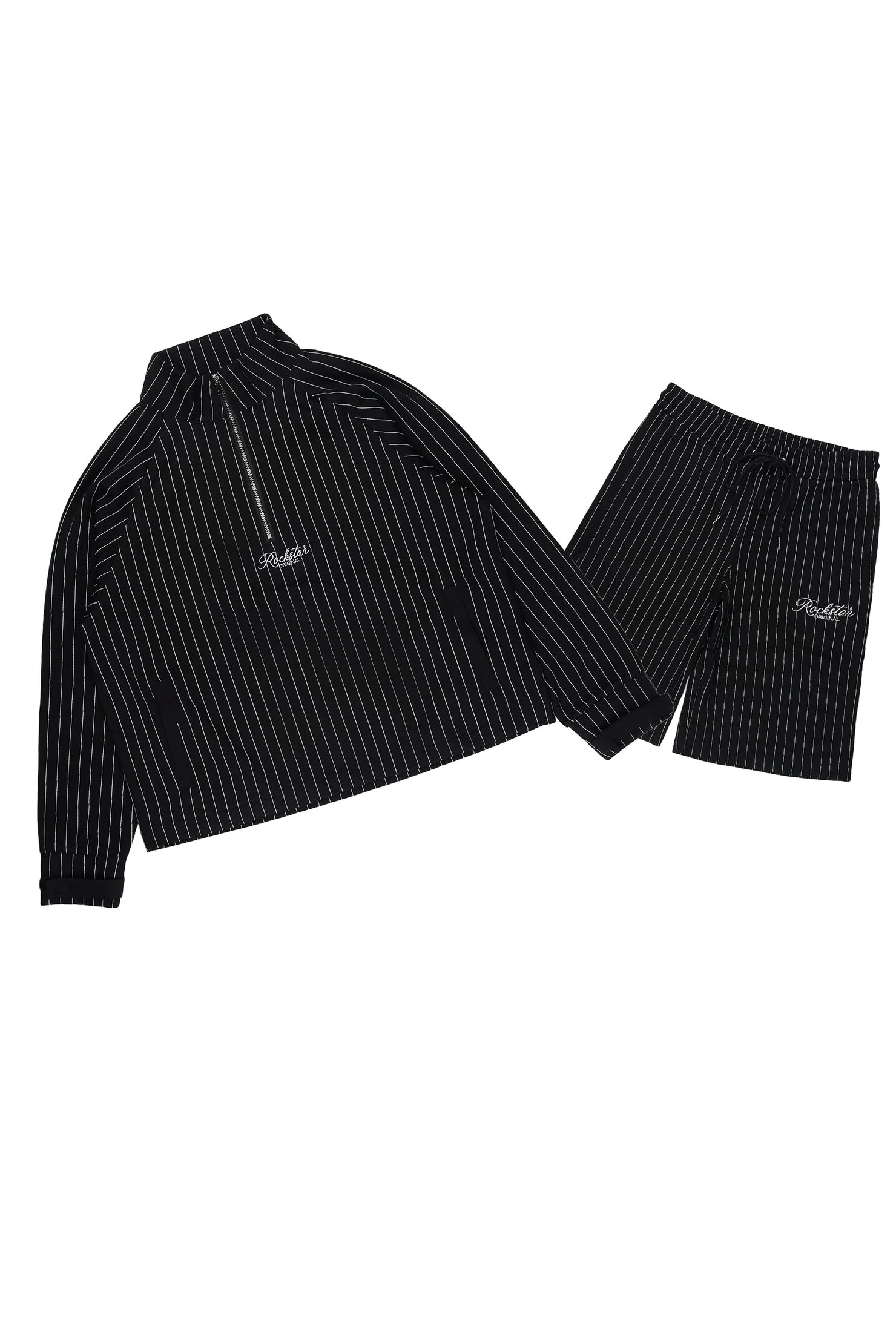 Hernan Black Quarter Zip Raglan Short Set