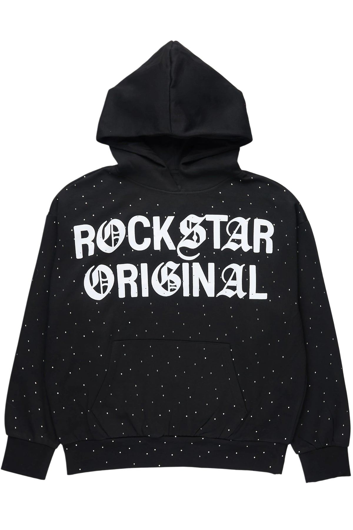 Seren Black/White Rhinestone Graphic Hoodie