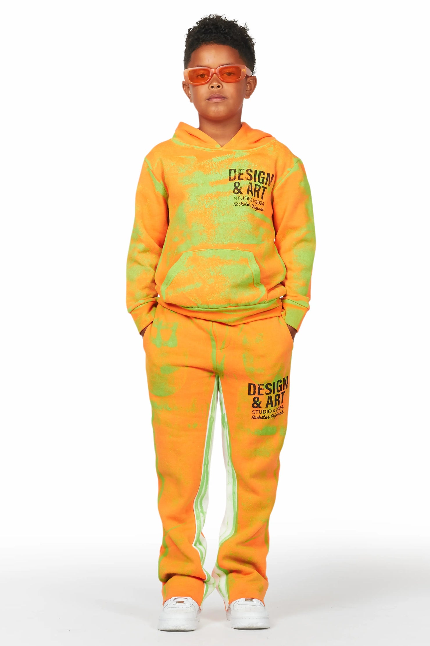 Boys Rue Orange Baggy Fit Pant Set