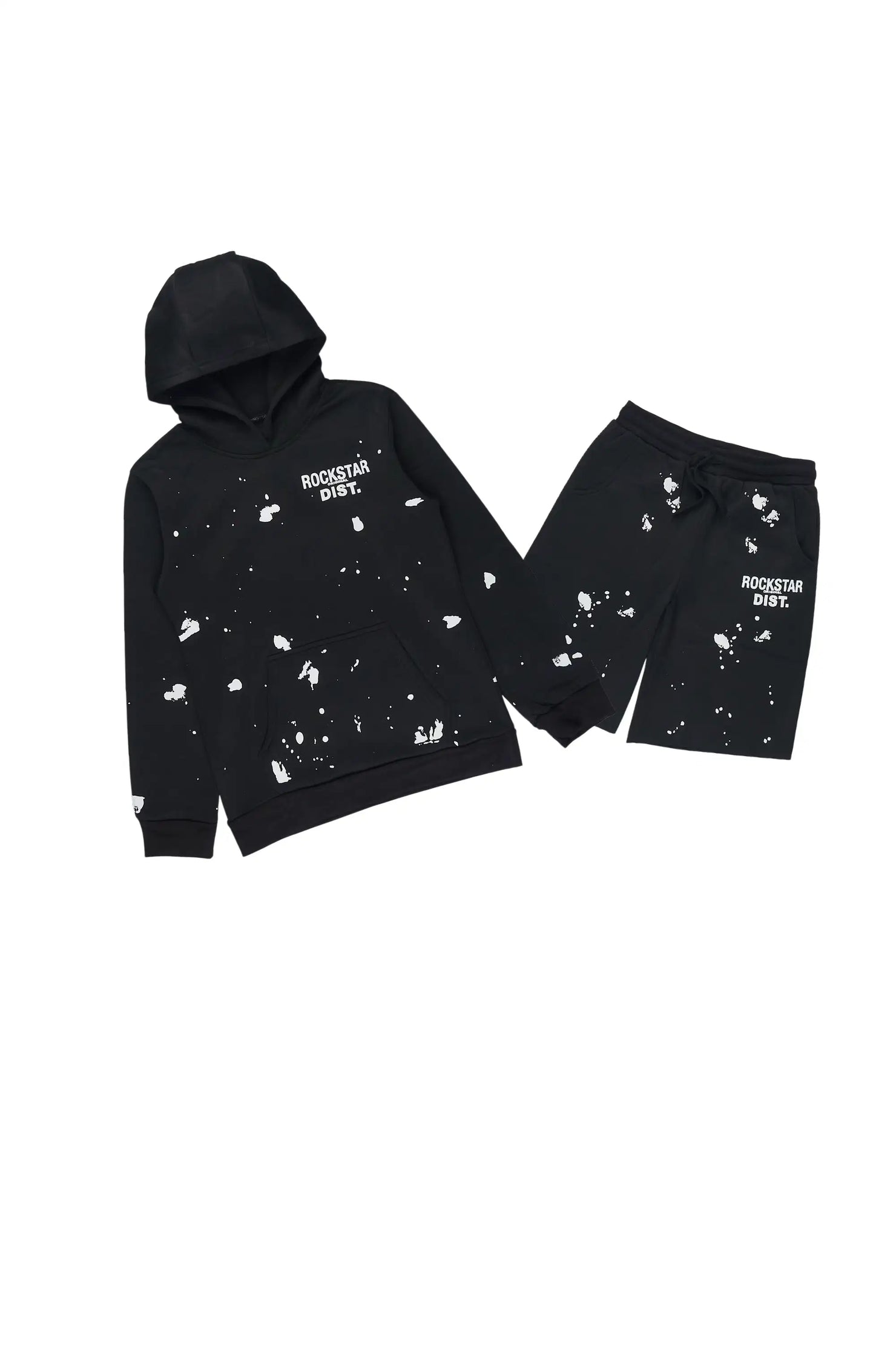 Boys Raffer Black Hoodie Short Set