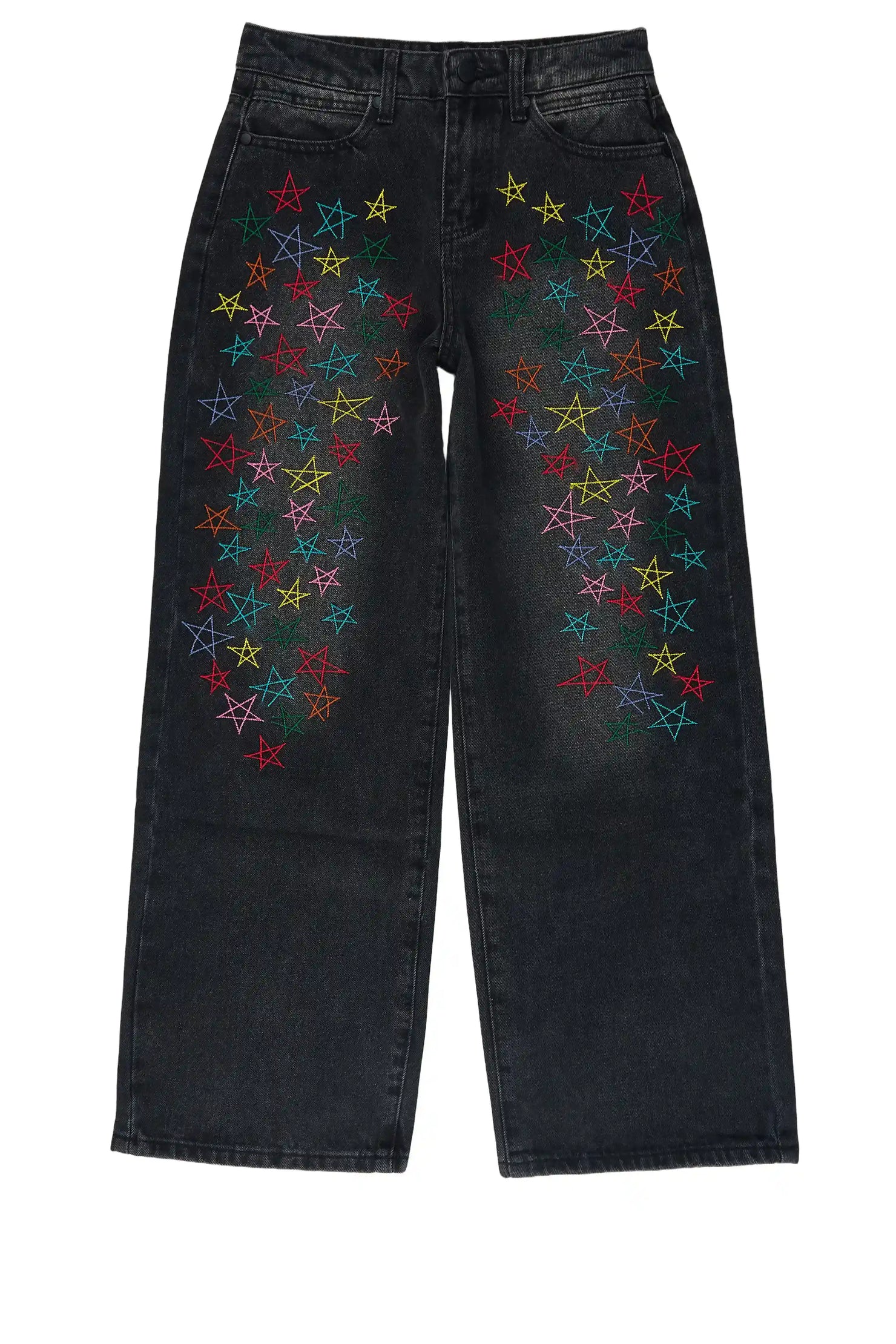 Girls Levie Washed Black Baggy Fit Jean