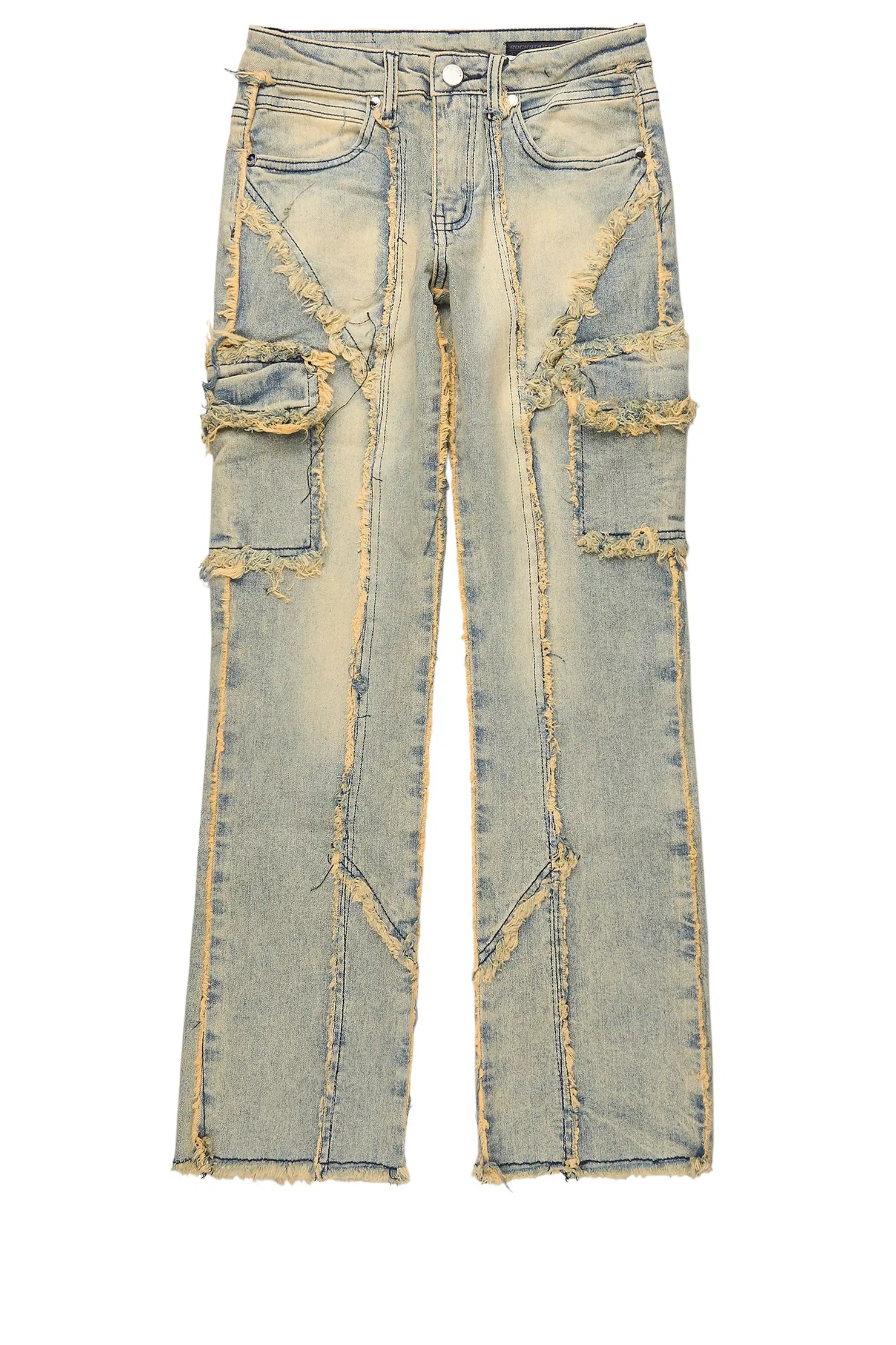 Girls Keshia Dirty Blue Stacked Flare Jean