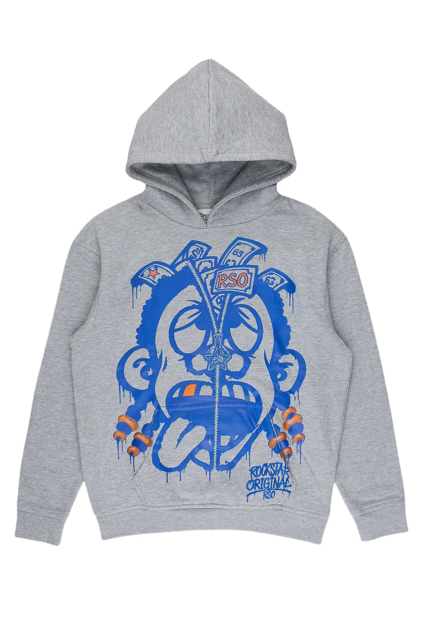 Boys Dono Heather Grey Graphic Hoodie