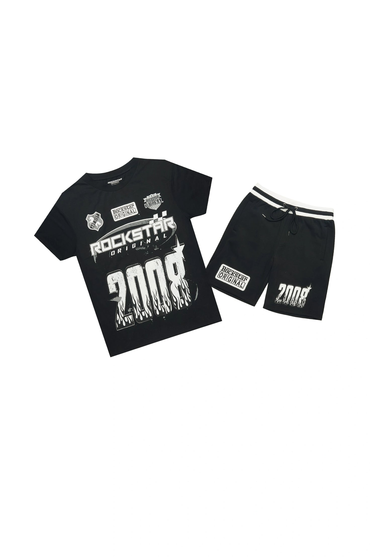 Boys Amos Black Oversized T-Shirt/Short Set