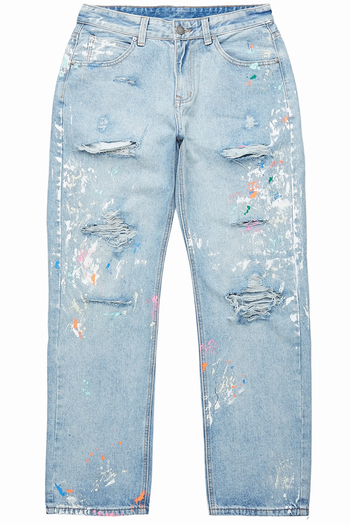 Zasha Light Blue Painter Baggy Jean