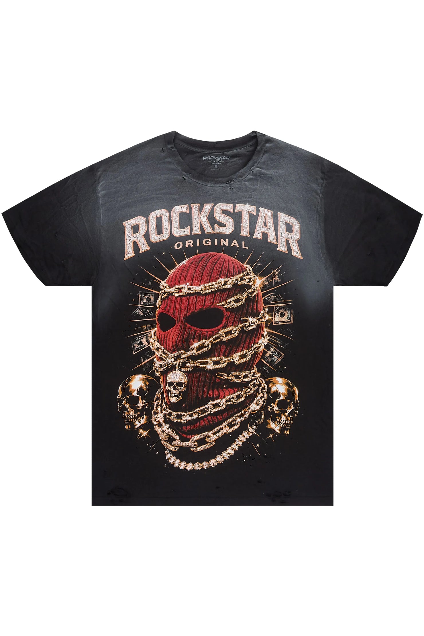Fuston Black Oversized Graphic T-Shirt