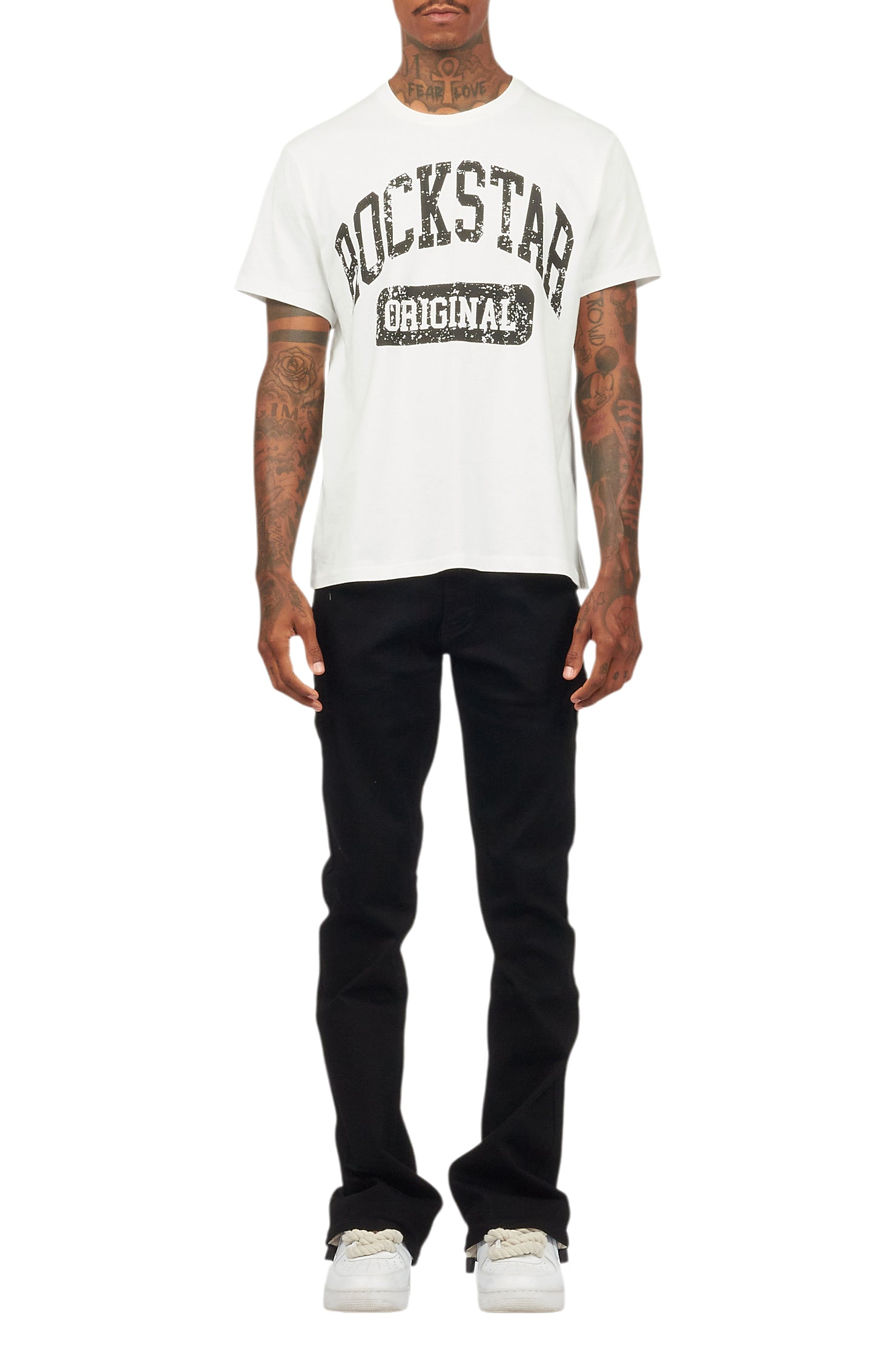 Drick Jet Black Regular Fit Flare Jean