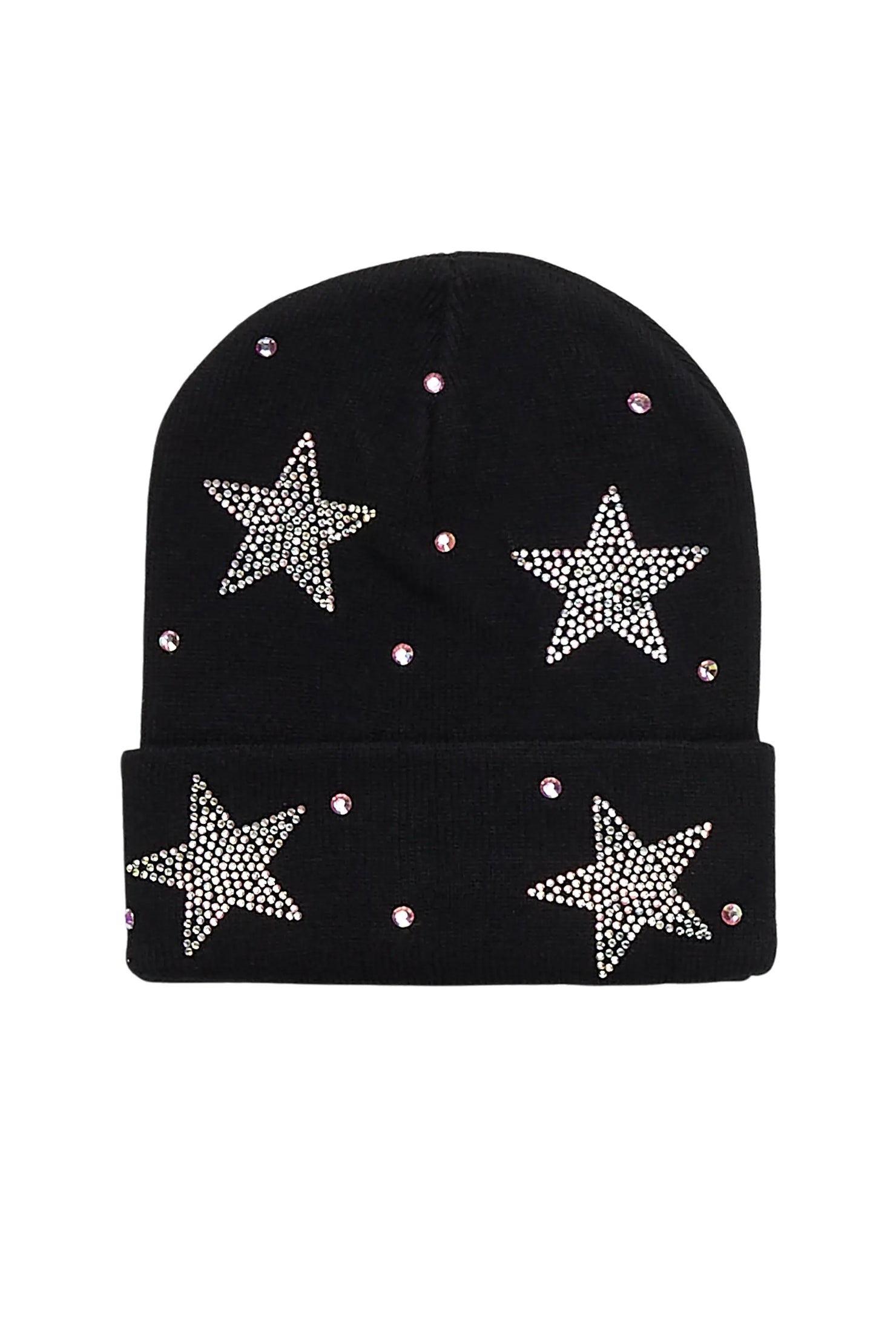 Lanita Black Rhinestone Beanie