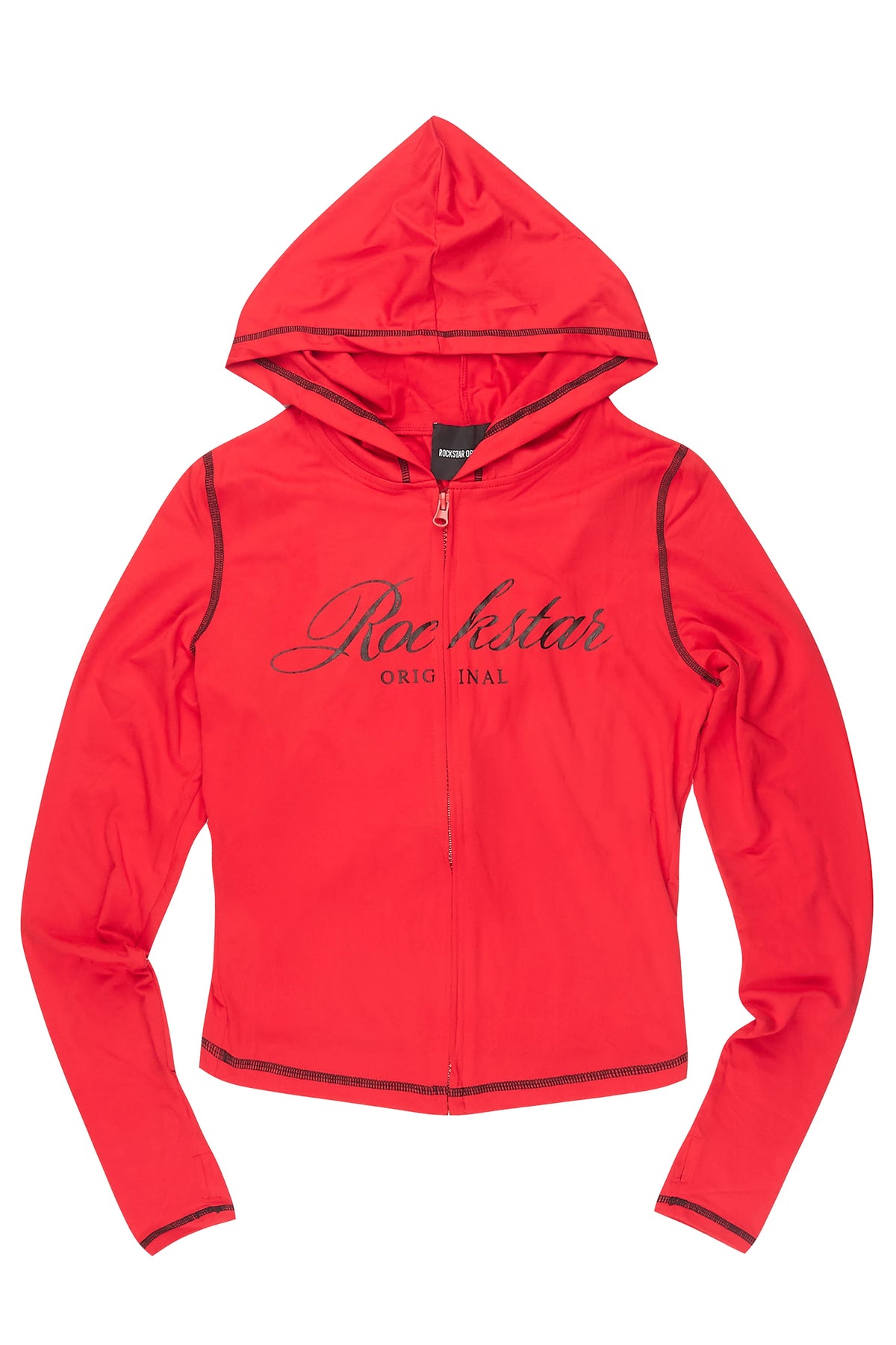 Arzena Red/Black Zip Up Hoodie