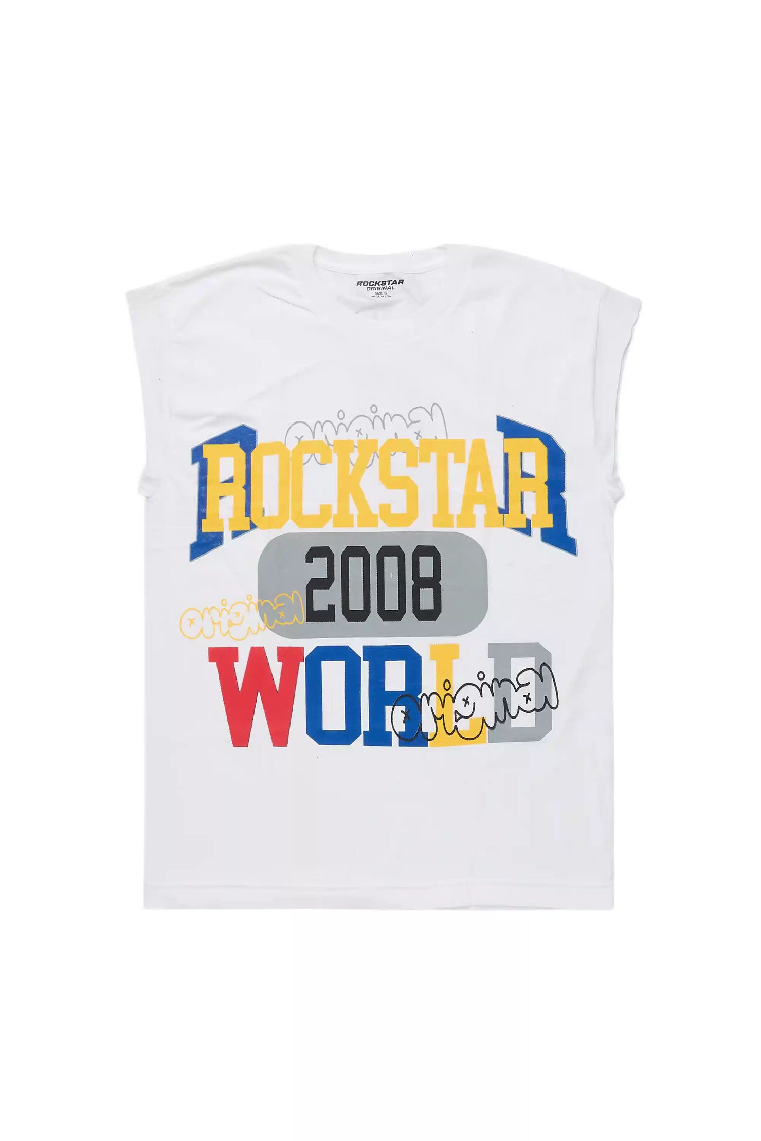 Boys Daria White/Multi Graphic Muscle T-Shirt