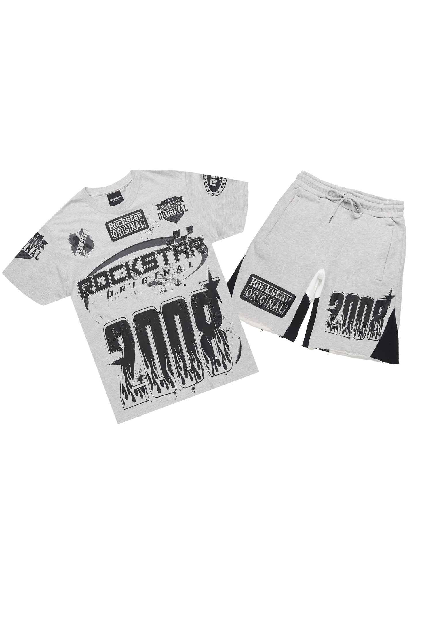 Amos Heather Grey T-Shirt/Short Set