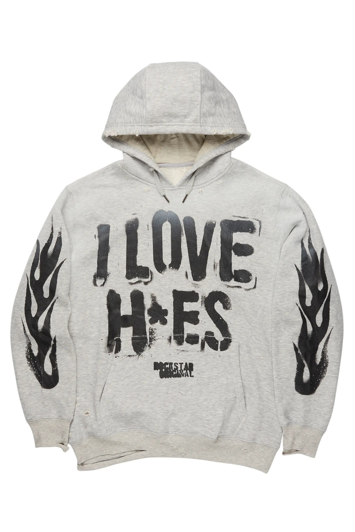 Tanasya Heather Grey Oversized Hoodie