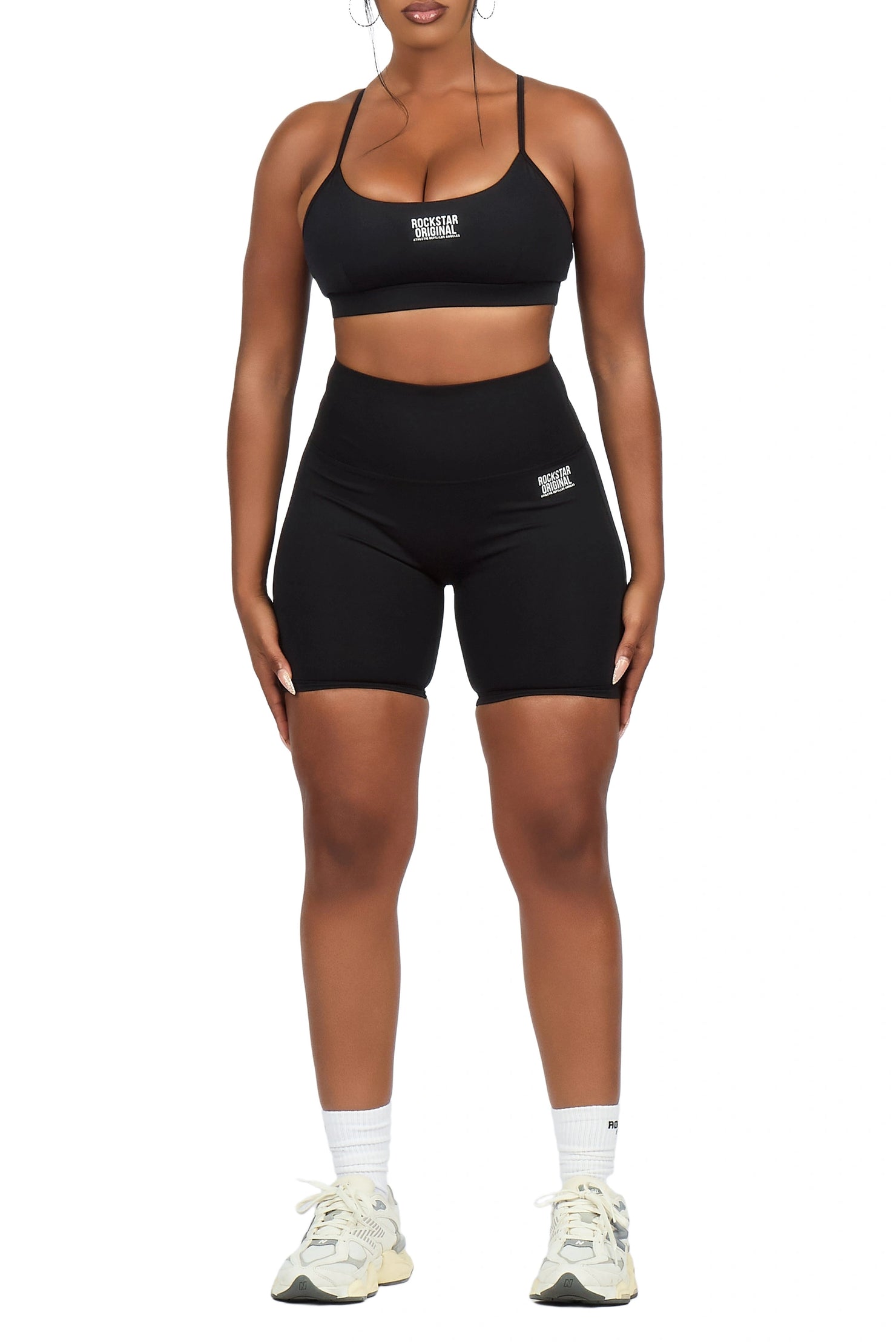 Aliccia Black Tank Active Bike Short Set