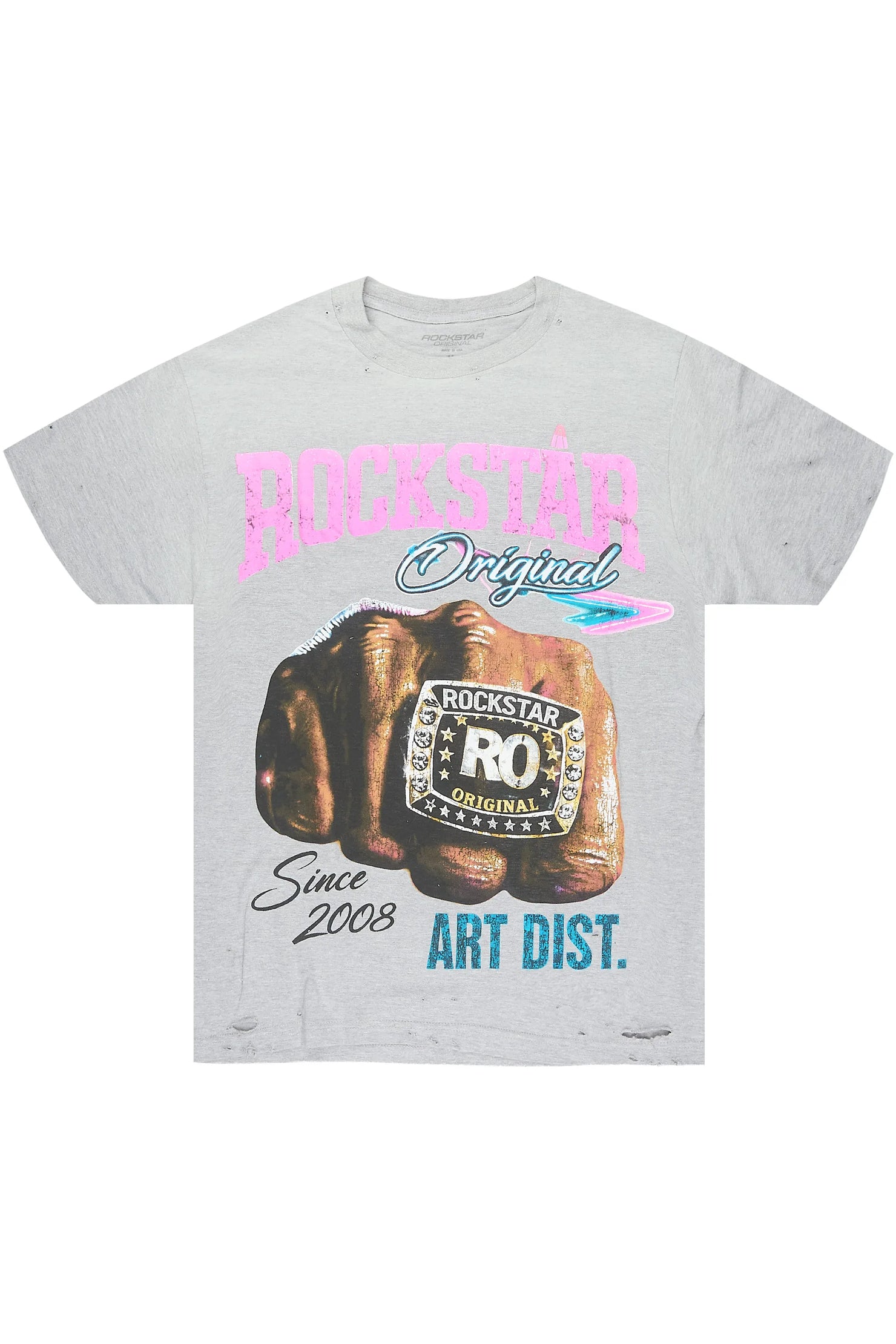 Dewayne Heather Grey Oversized Graphic T-Shirt