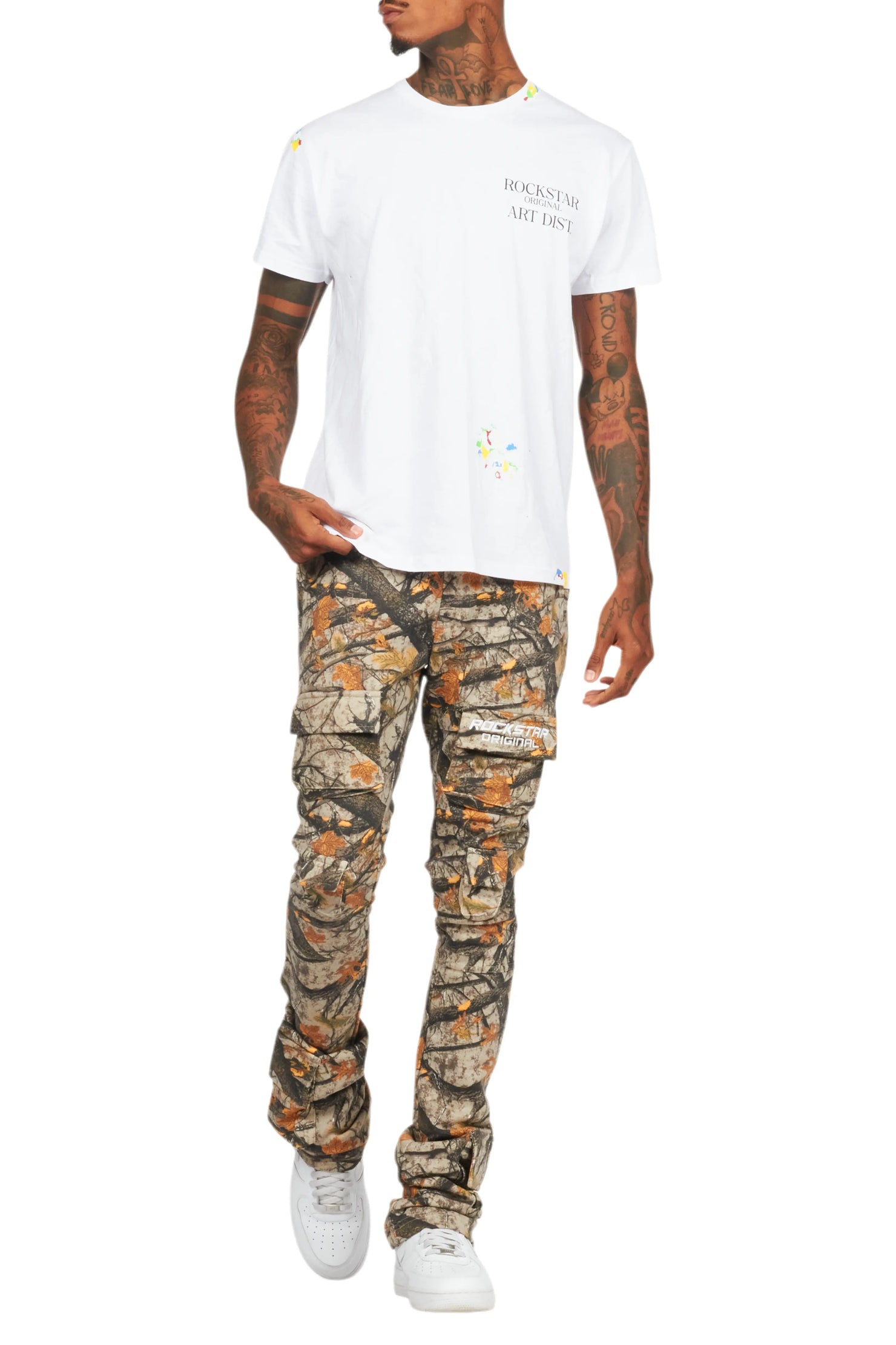 Connor Tree Camo Stacked Flare Track Pant