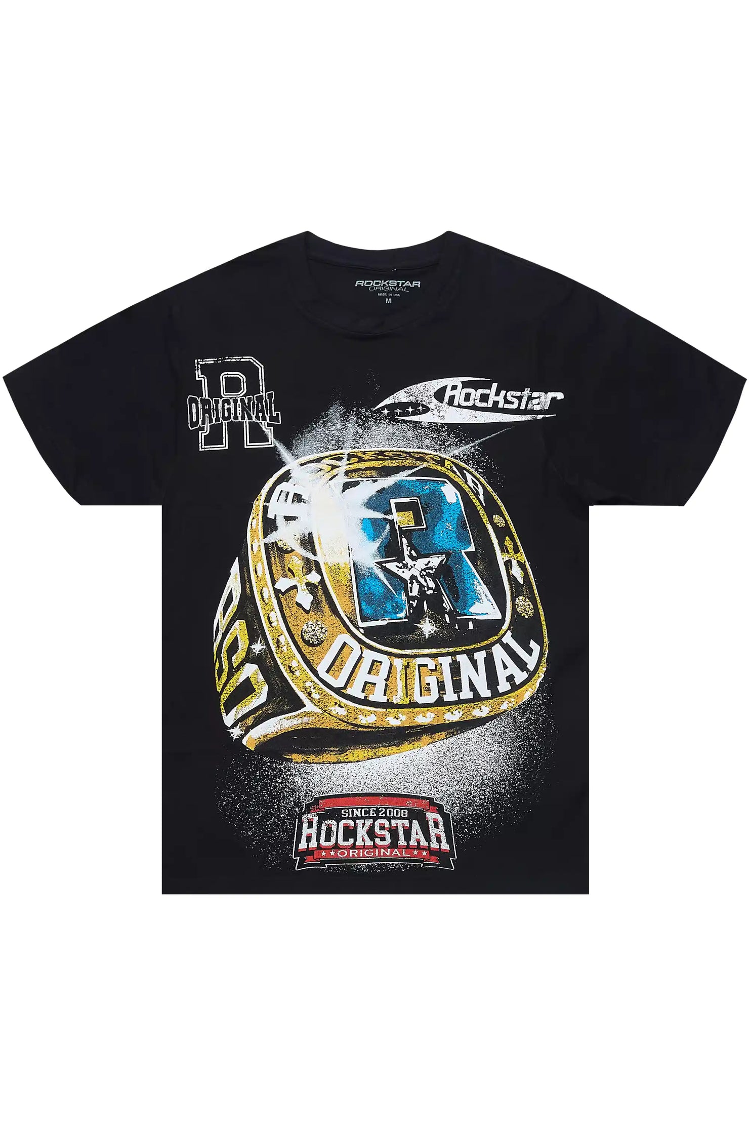 Gemchamp Black Graphic T-Shirt