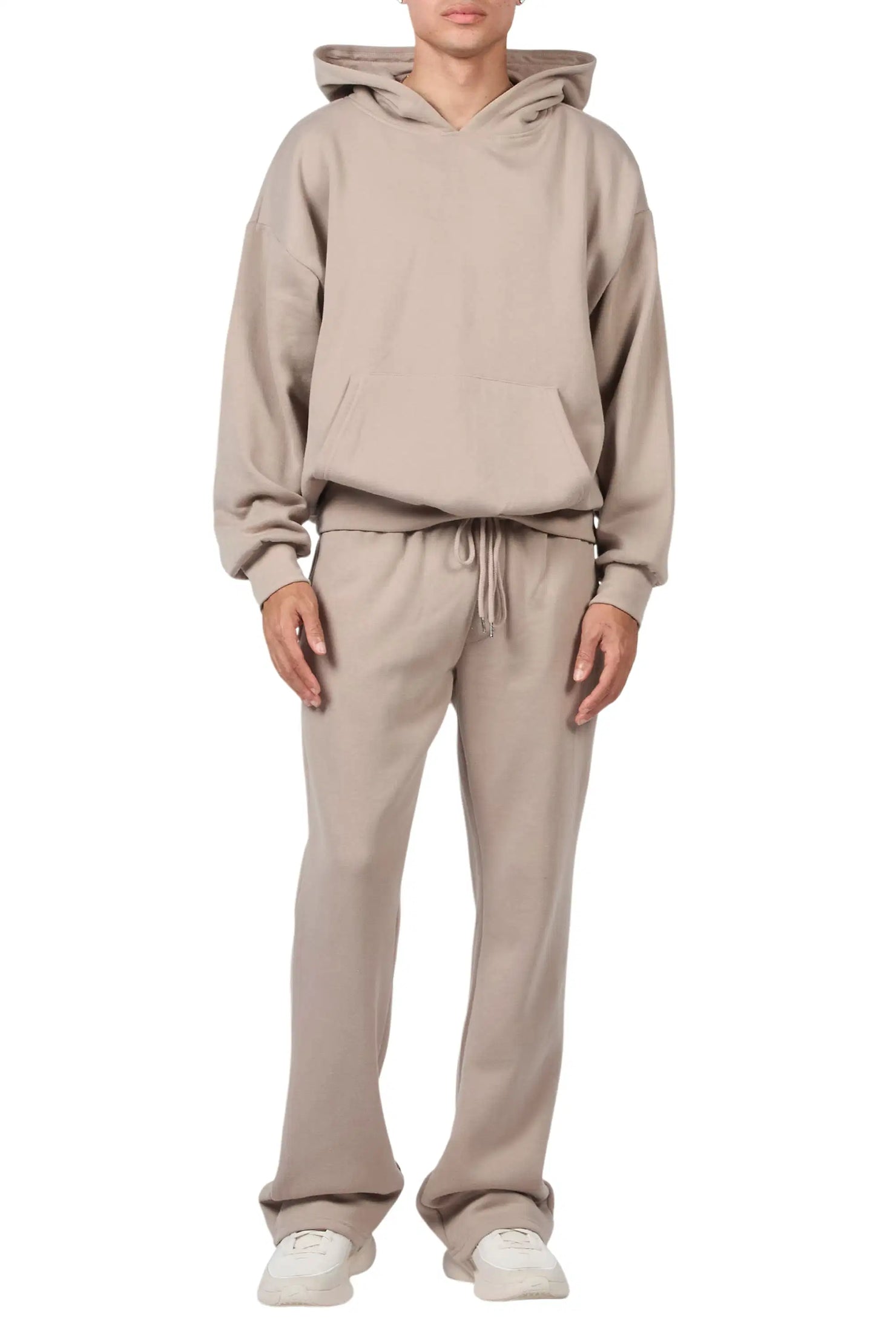 Basic Taupe Hoodie Relaxed Track Set