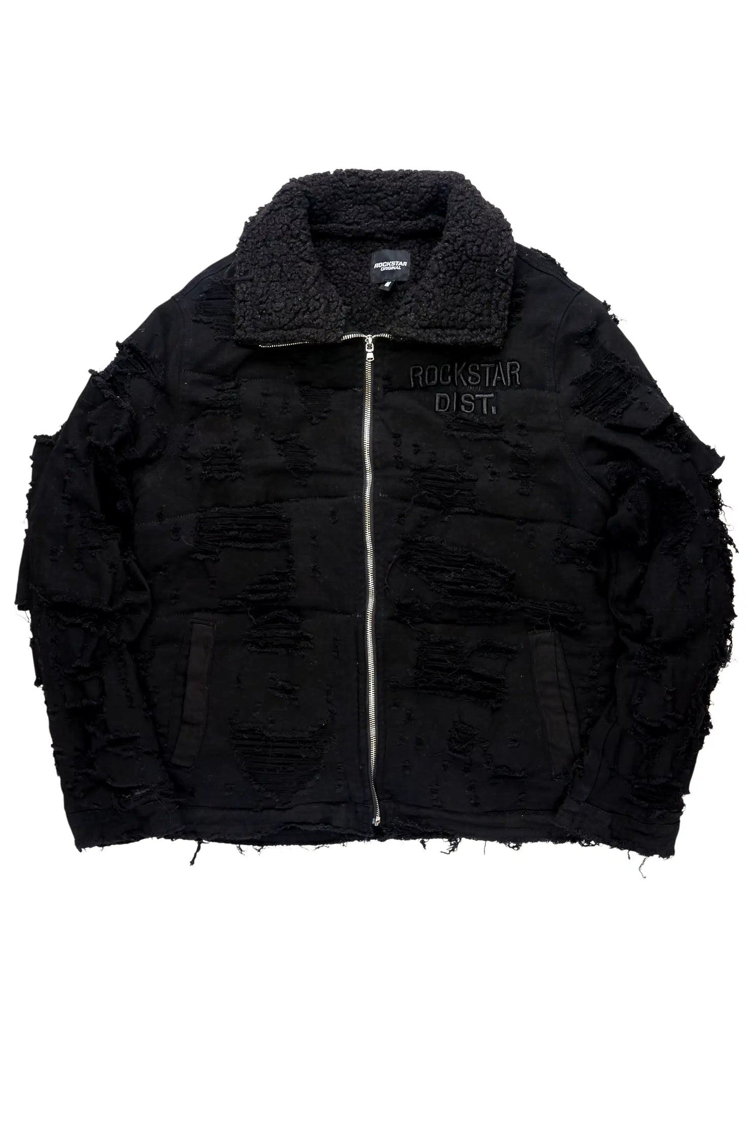 Faro Black/Black Denim Sherpa Puffer Jacket
