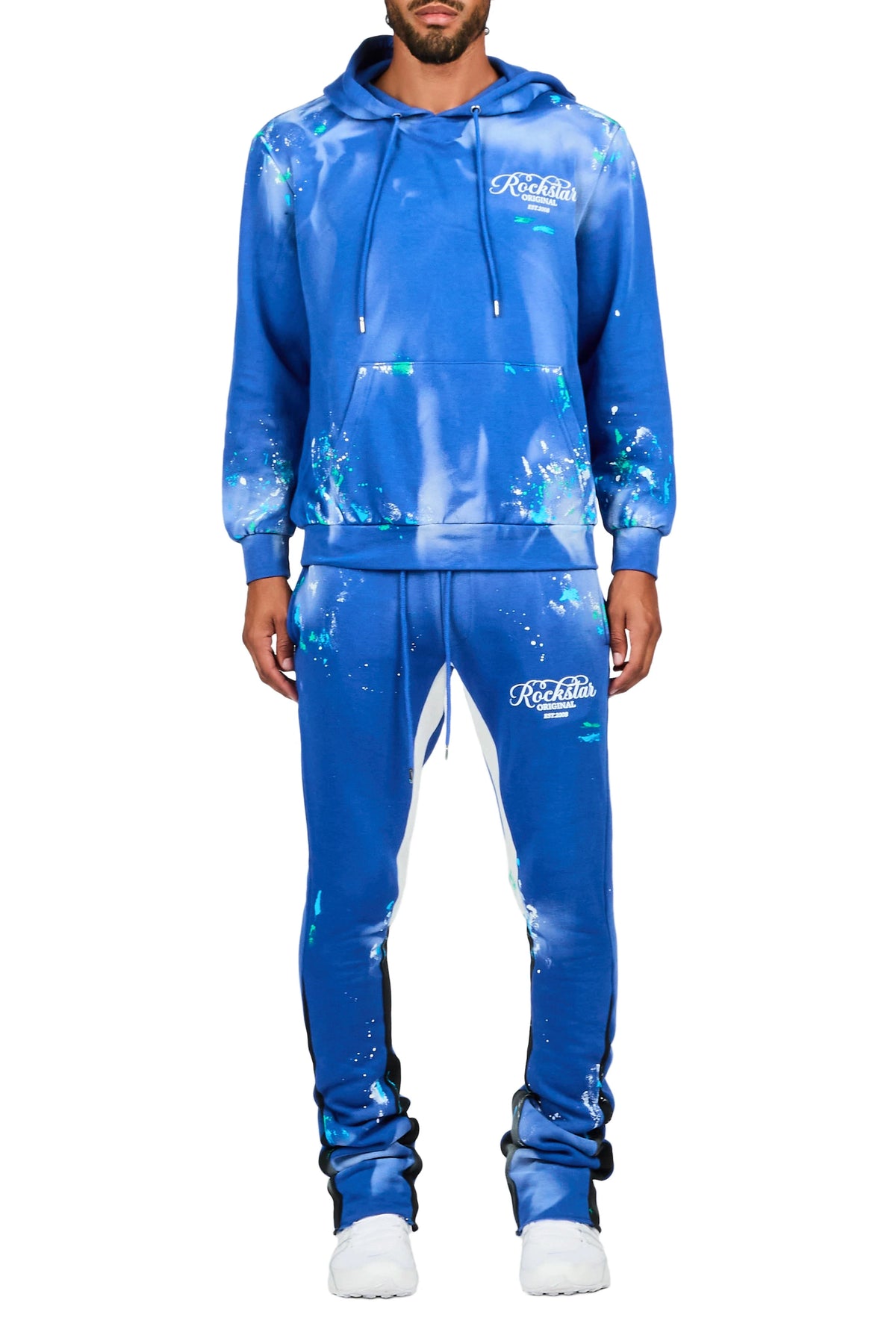 Kanne Royal Blue Hoodie/Stacked Flare Pant Track Set