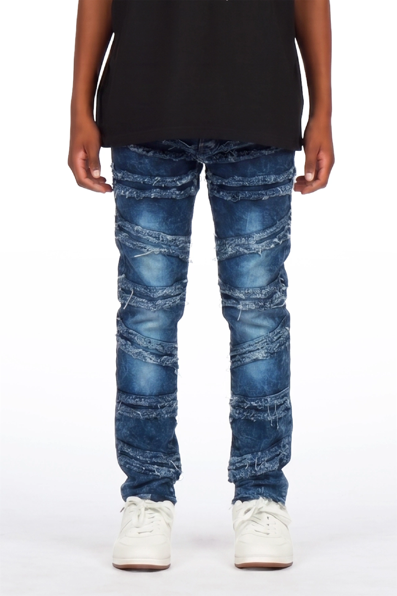Boys Eli Blue Frayed Slim Jean