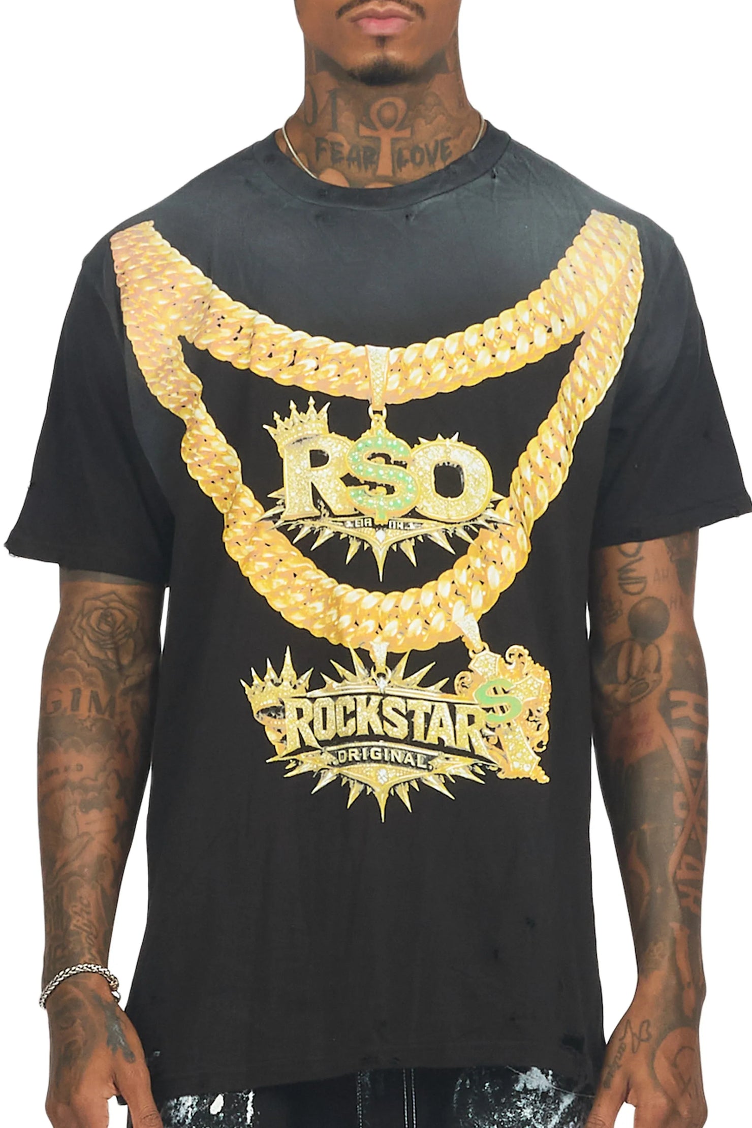 Keah Black Oversized Graphic T-Shirt