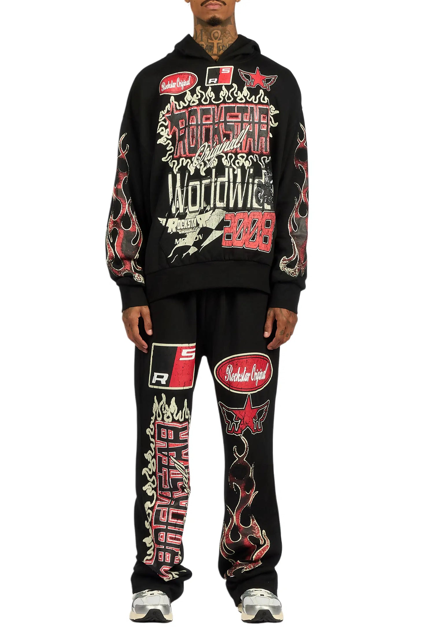 Deangelo Black Hoodie/Baggy Track Pant Set