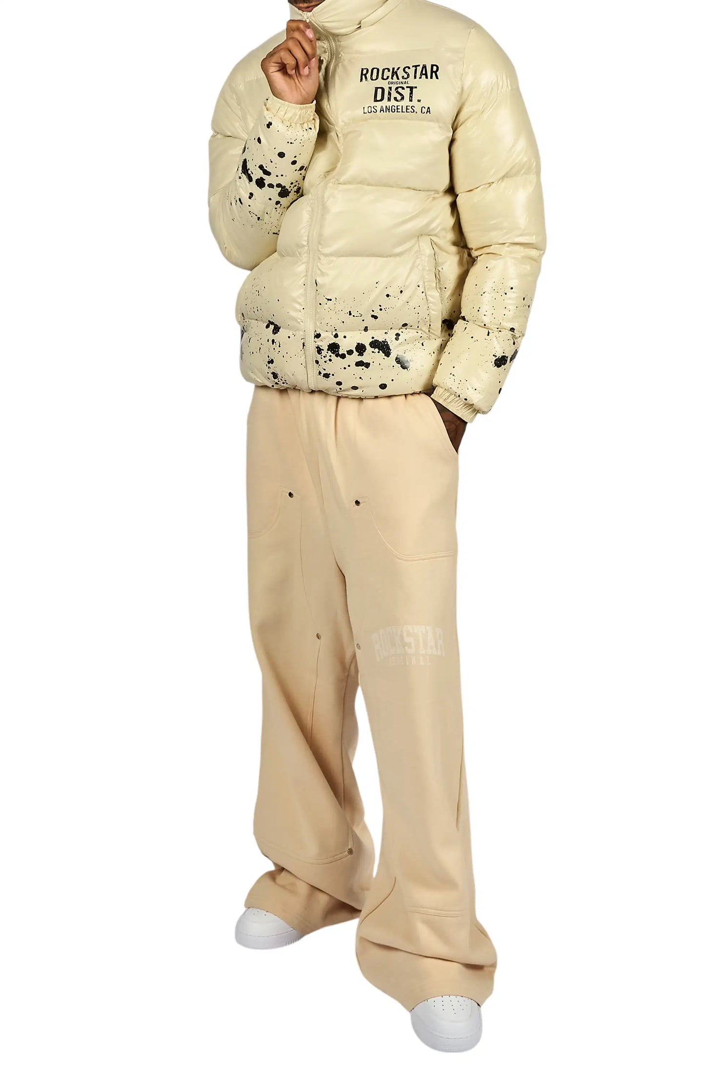 Raffer Beige Heavy Puffer Jacket