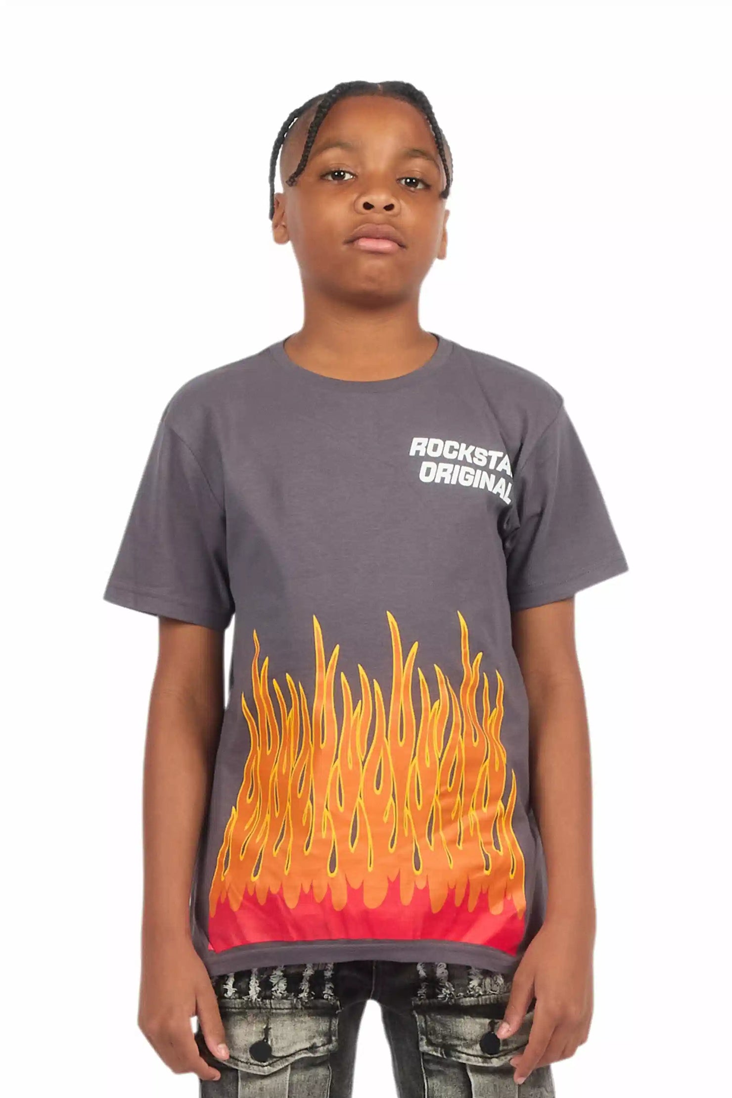 Boys Roeland Denim Blue Graphic T-Shirt