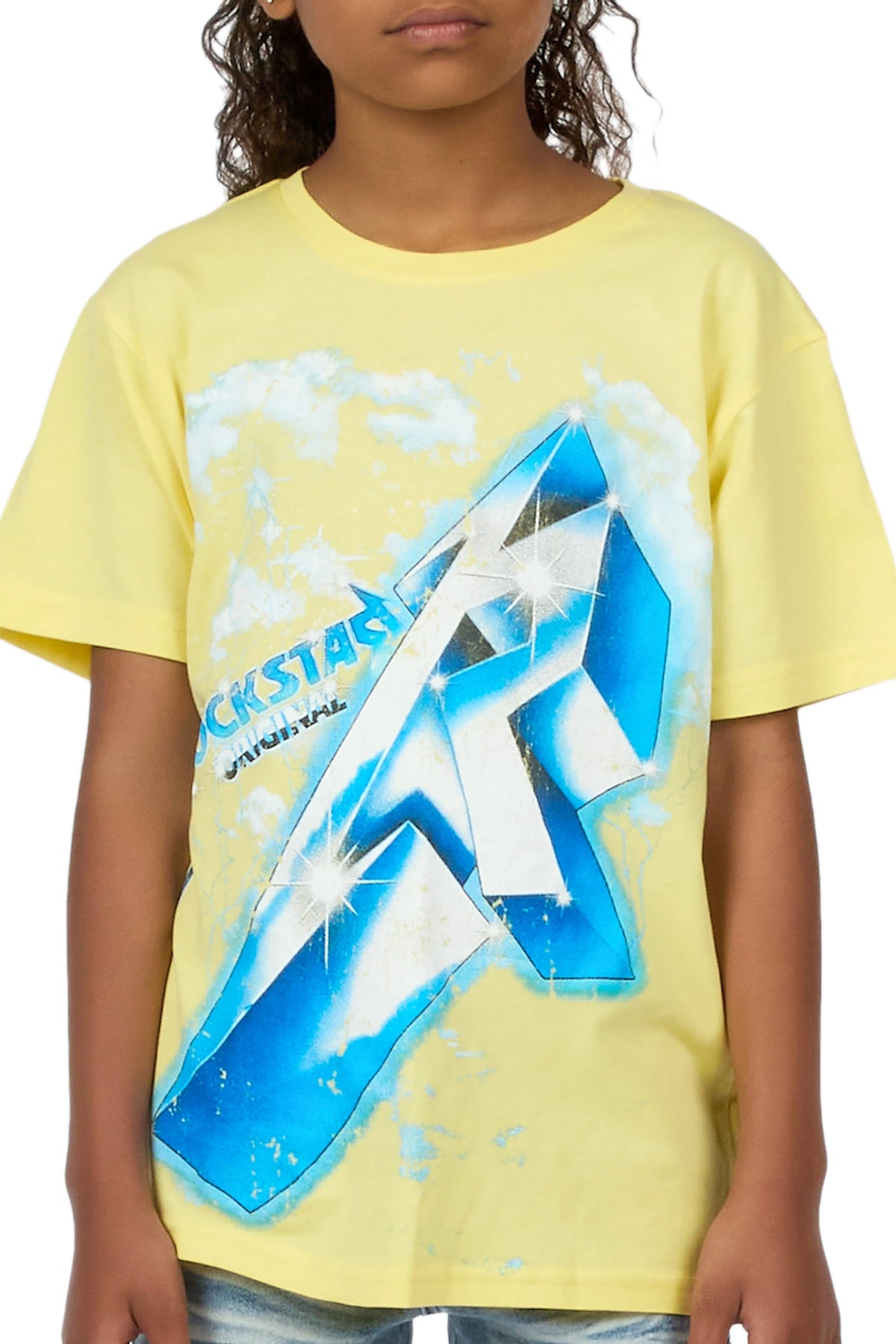 Girls Vayla Yellow/Royal Graphic T-Shirt