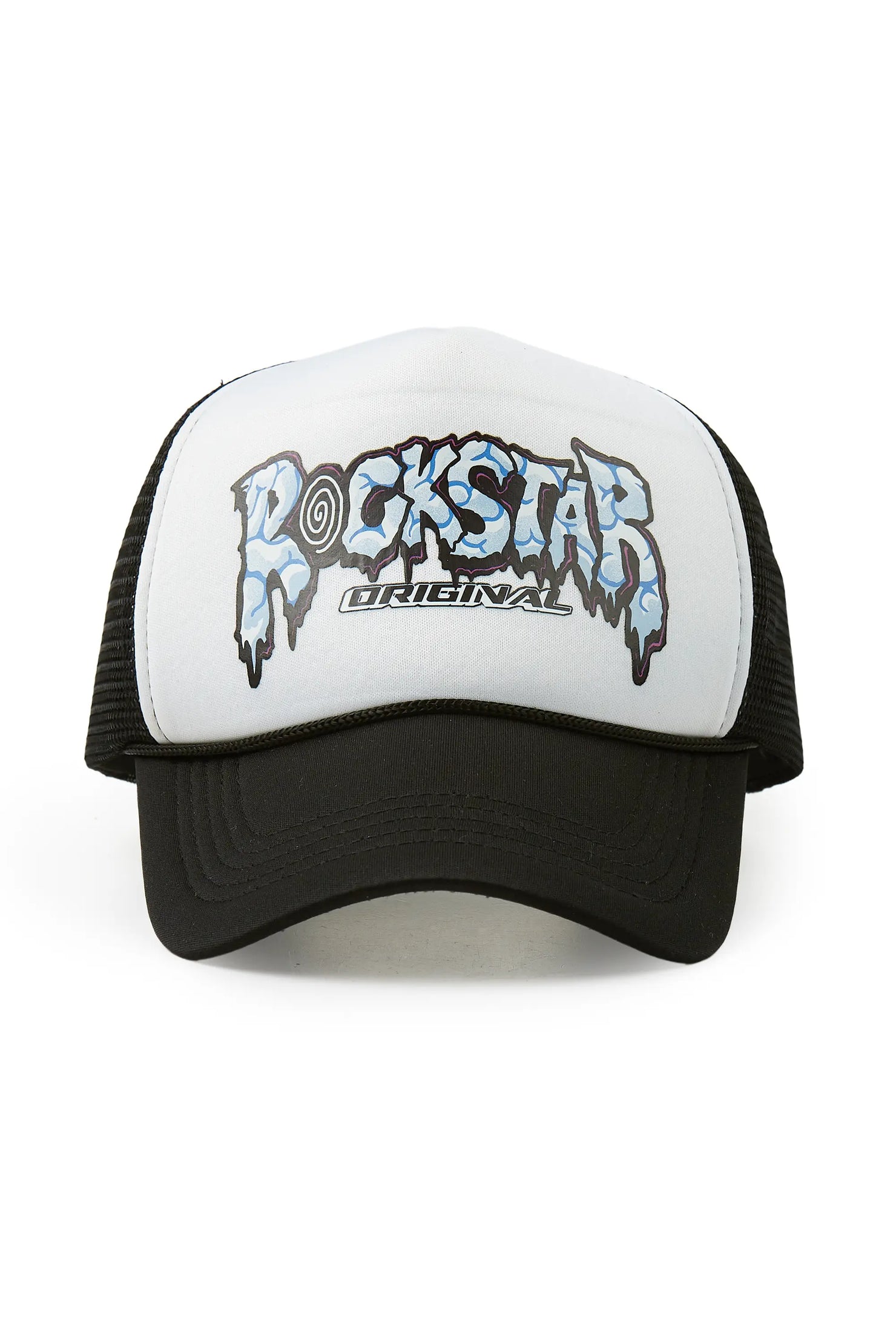 Geek Skull White/Black Trucker Hat
