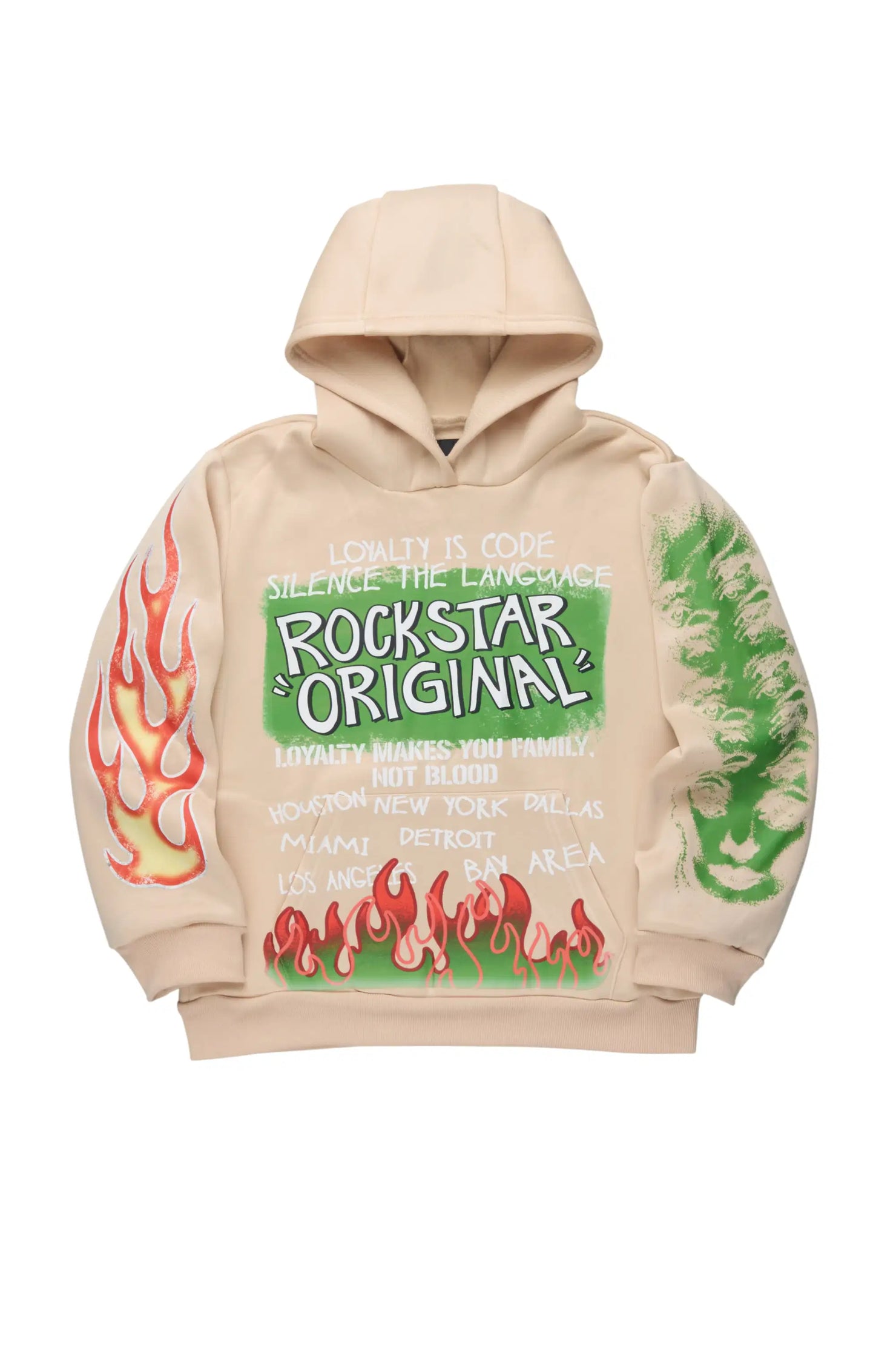 Boys Beno Beige Graphic Hoodie